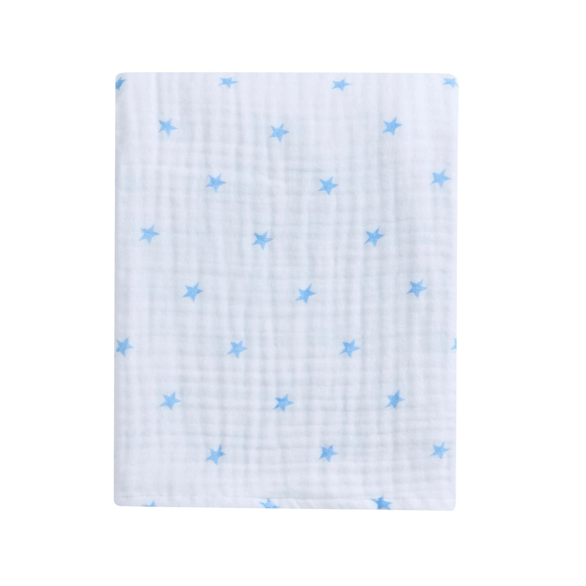 Star Muslin Jacquard 100% Cotton Throw - Light Blue - Image 3