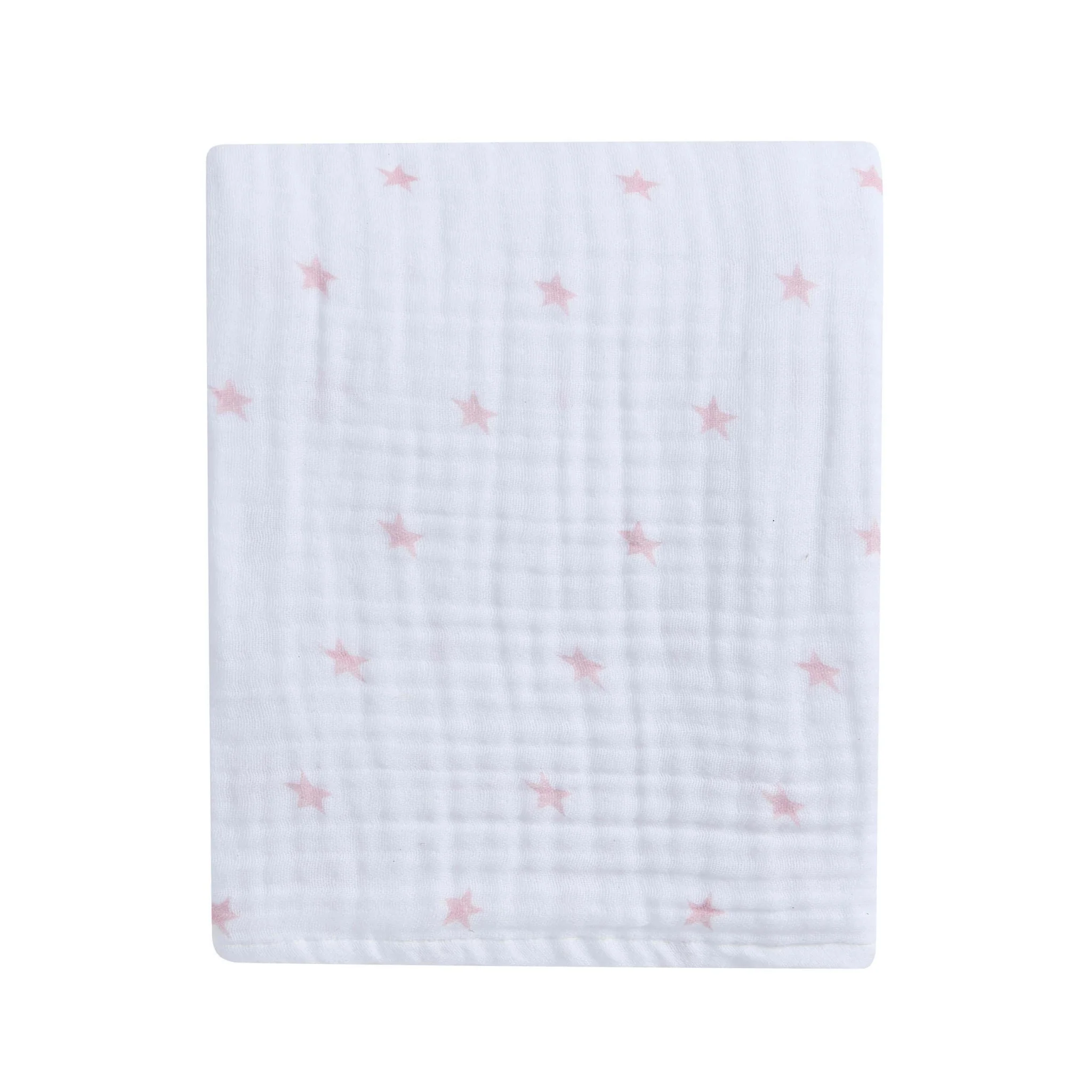Star Muslin Jacquard 100% Cotton Throw - Light Pink - Image 3