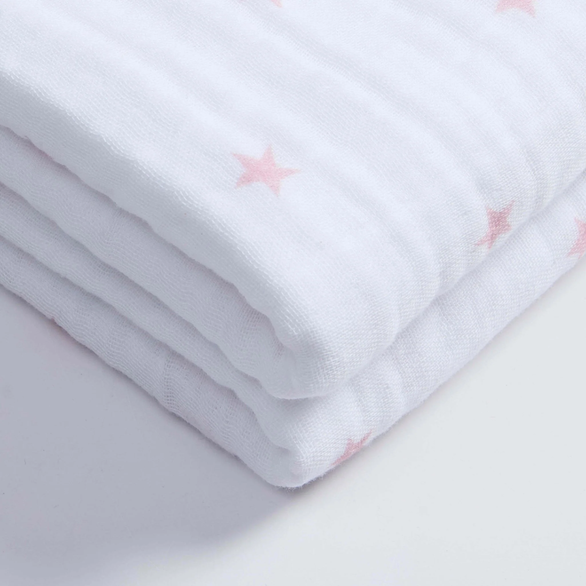 Star Muslin Jacquard 100% Cotton Throw - Light Pink - Image 4