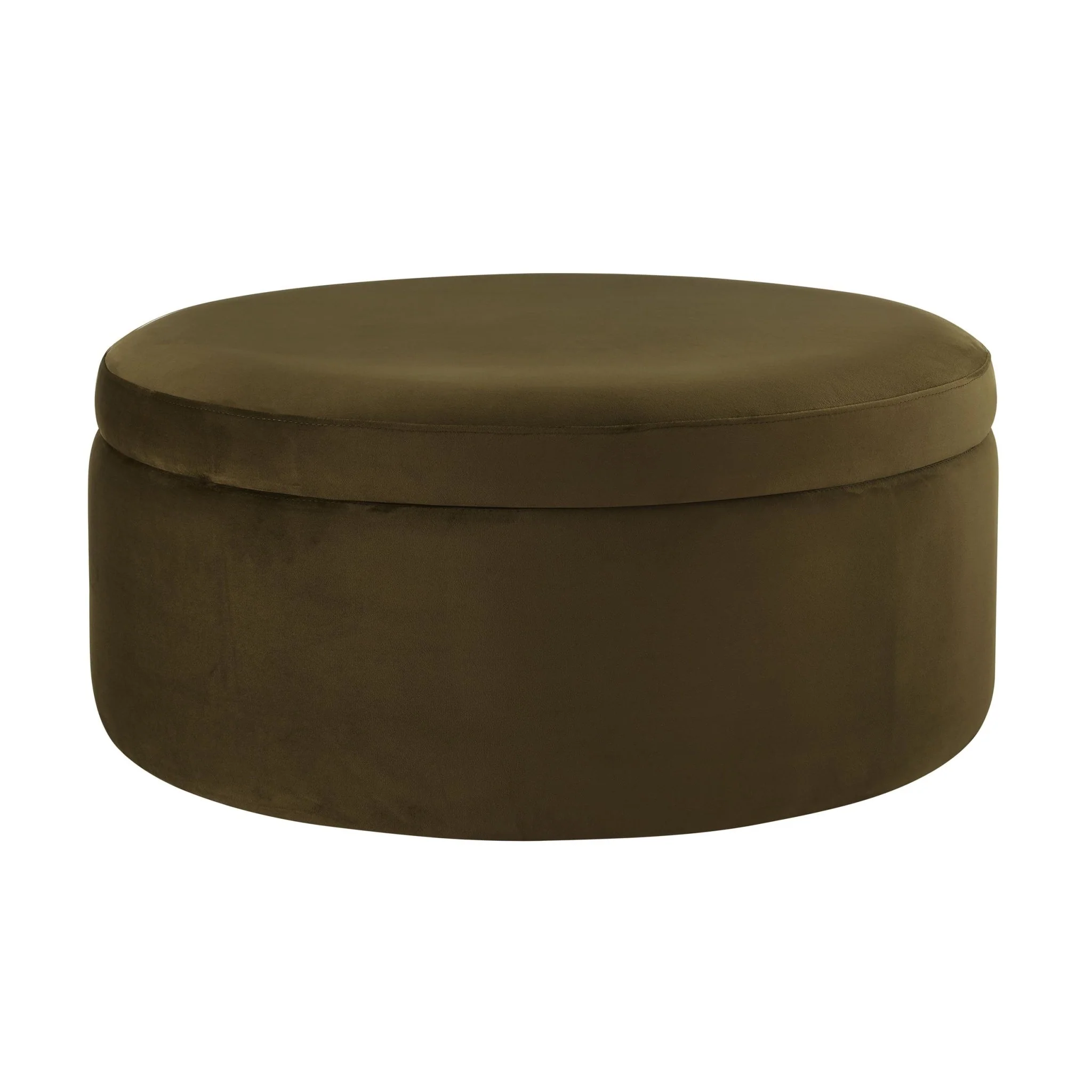 Stockton Round Storage Pouffe - Rich Green - Image 2