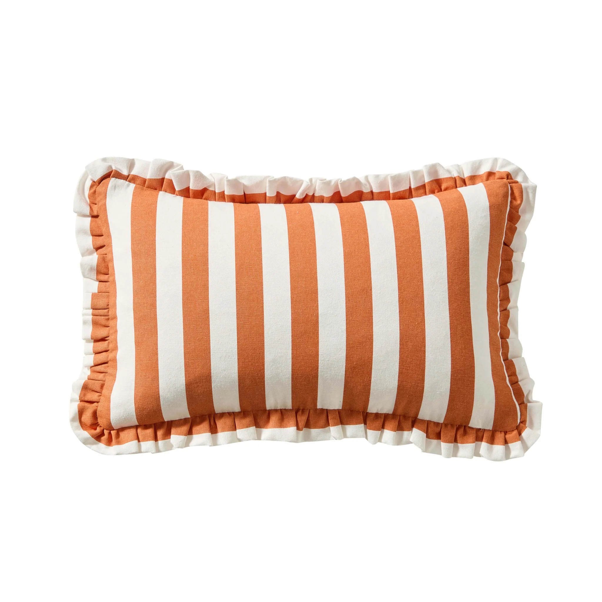 Stripe Frill Edge Cushion Cover - Burnt Orange - Image 4