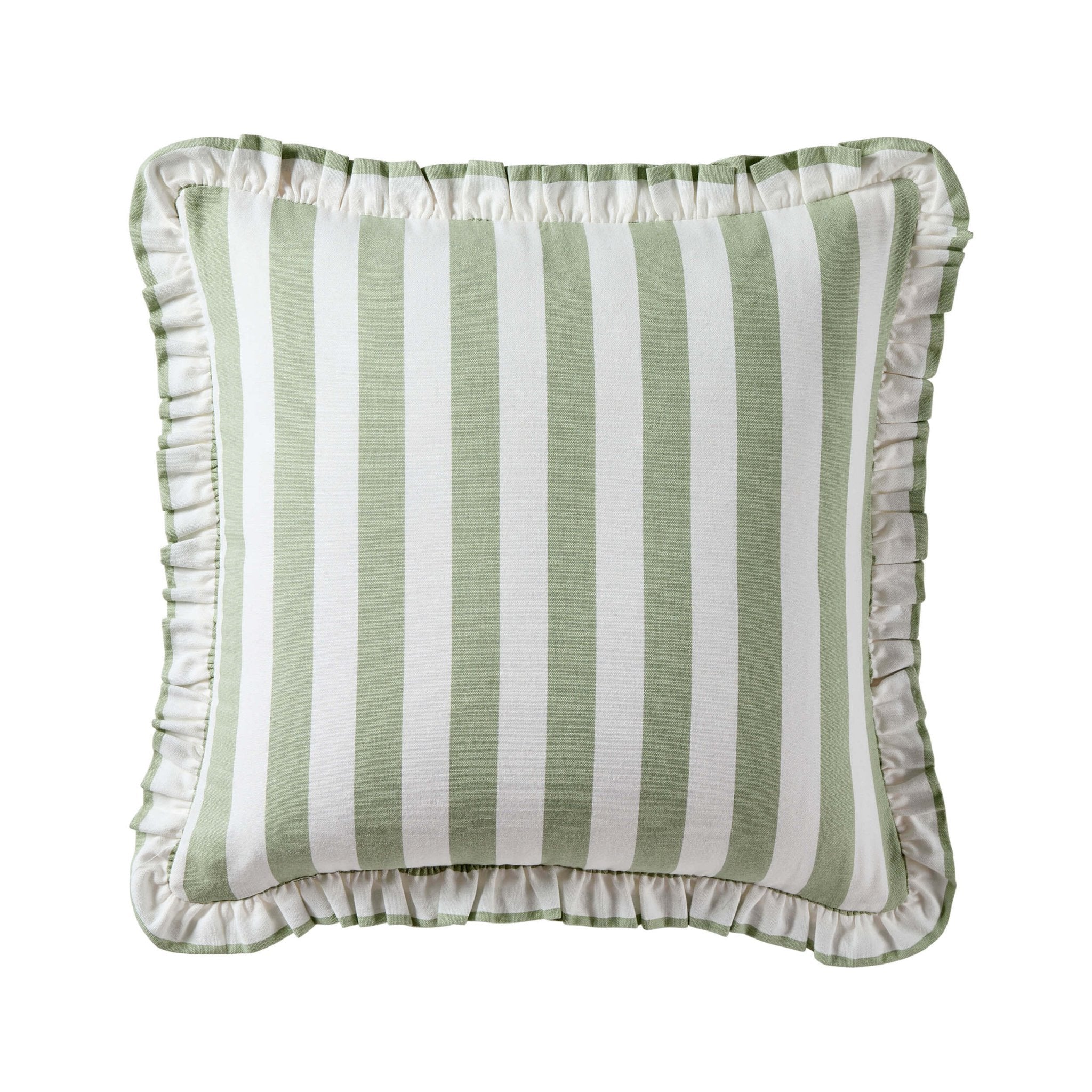 Stripe Frill Edge Cushion Cover - Sage - Image 3