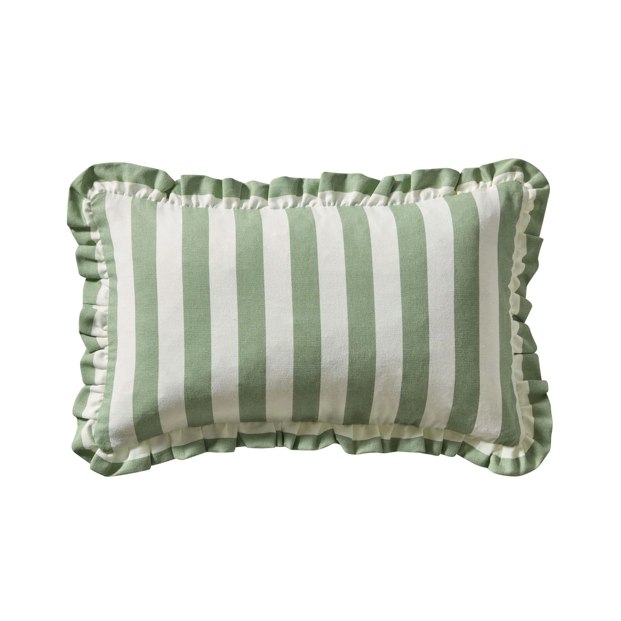Stripe Frill Edge Cushion Cover - Sage - Image 4