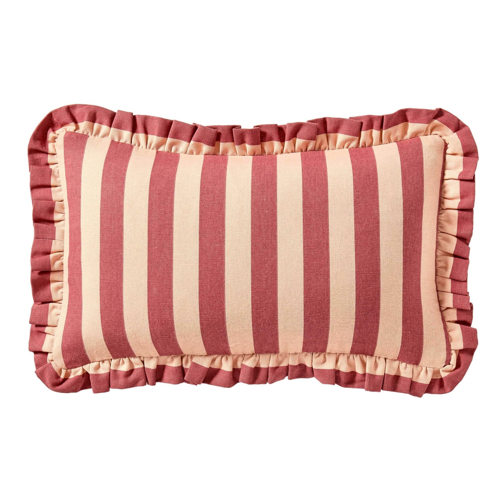 Stripe Frill Edge Cushion Cover - Pink - Image 4