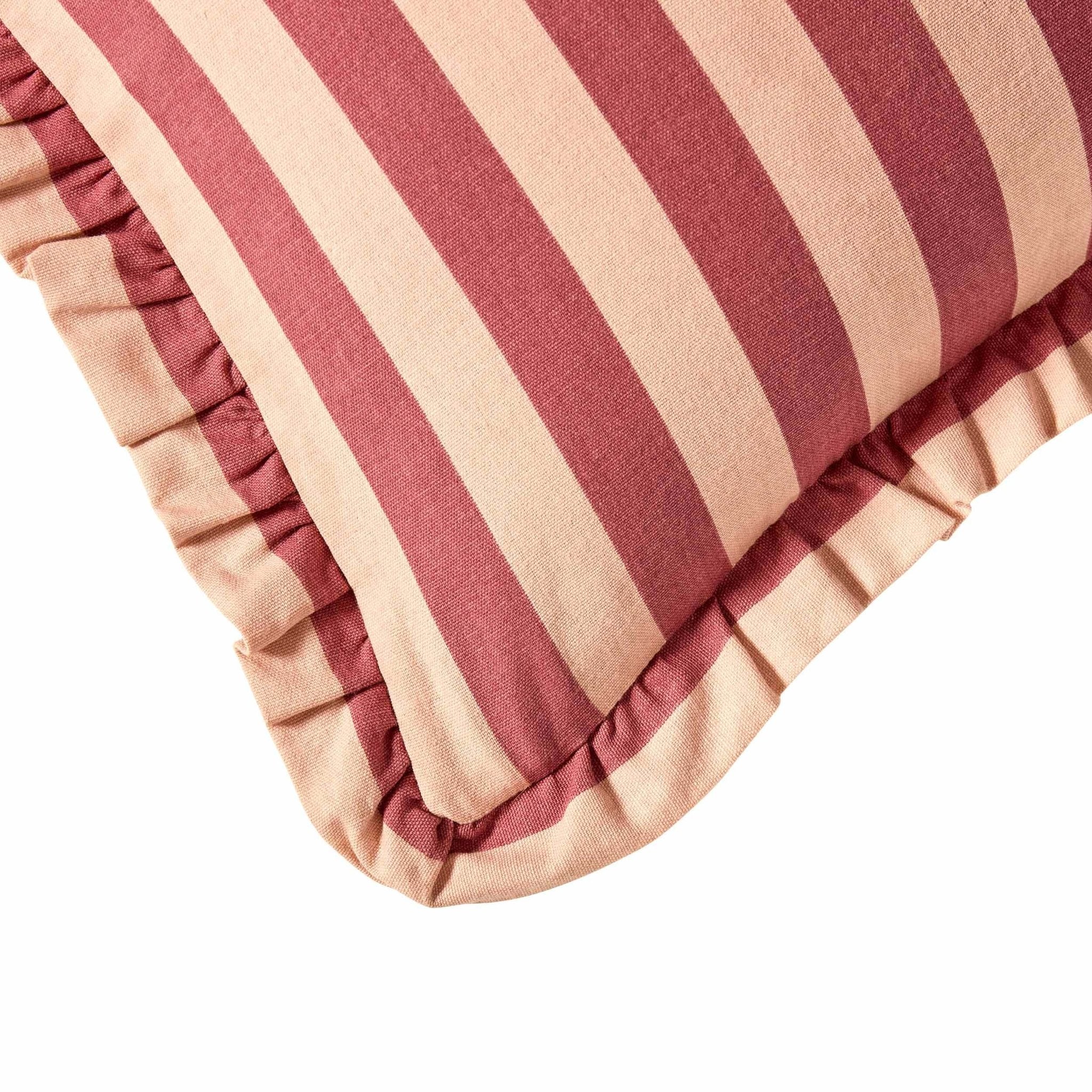 Stripe Frill Edge Cushion Cover - Pink - Image 5