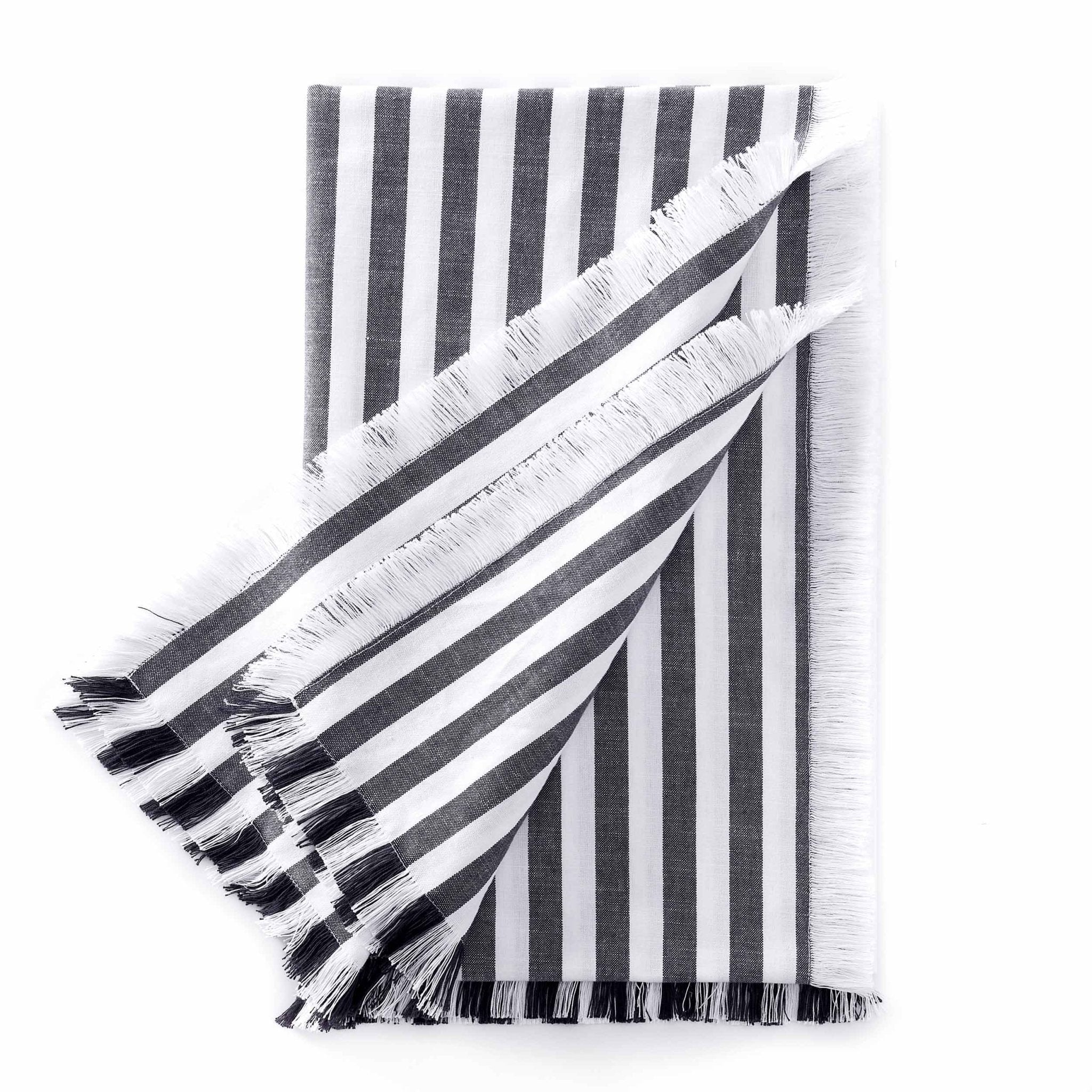 Stripe Fringed Edge Table Runner - Navy - Image 2
