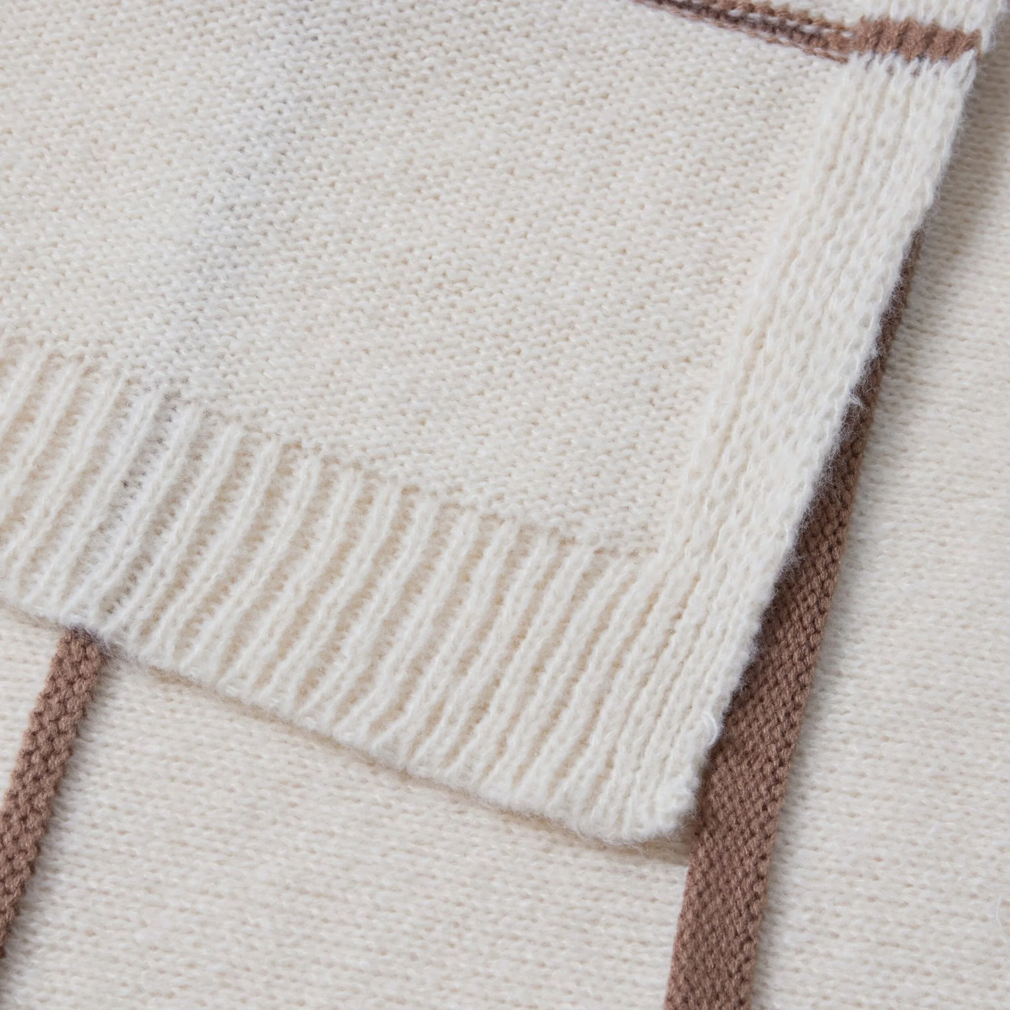 Stripe Knit Sofa Throw - Taupe - Image 4