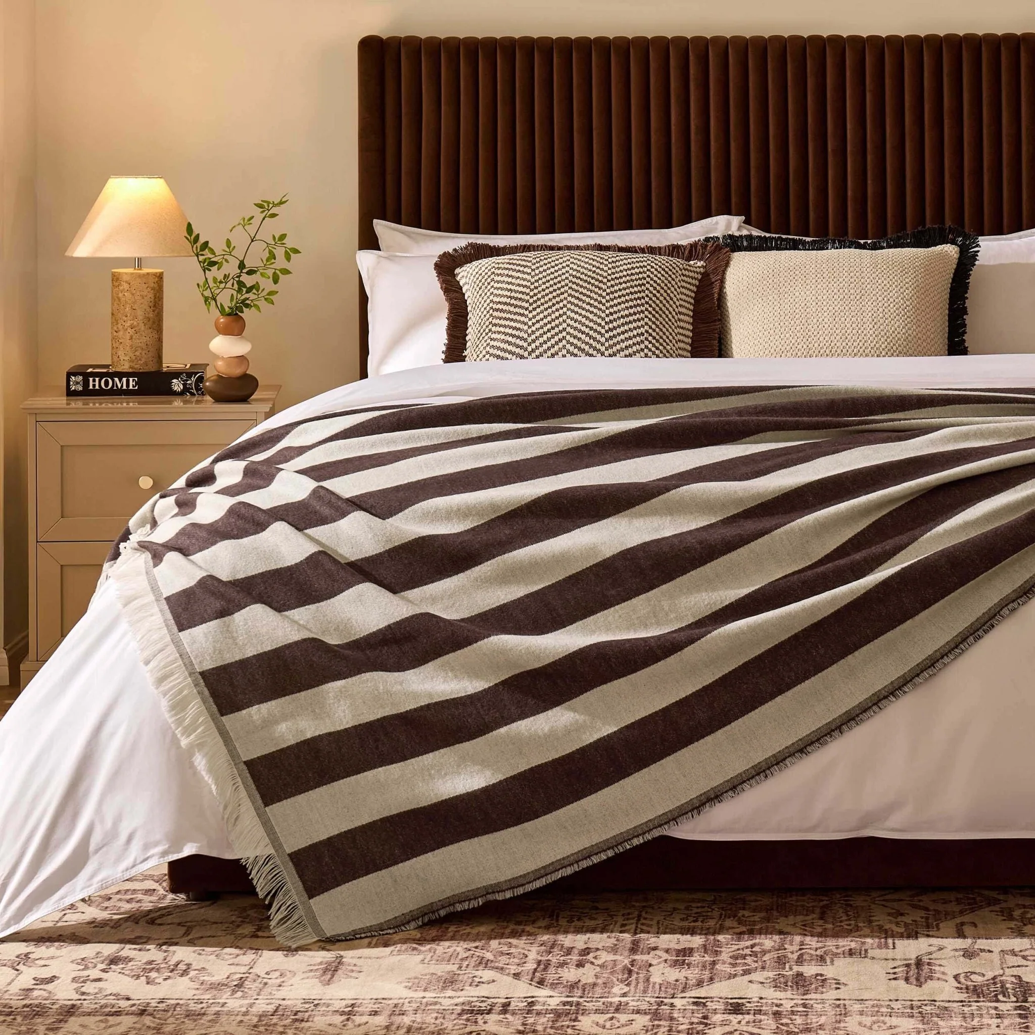 Stripe Throw - Brown/Cream