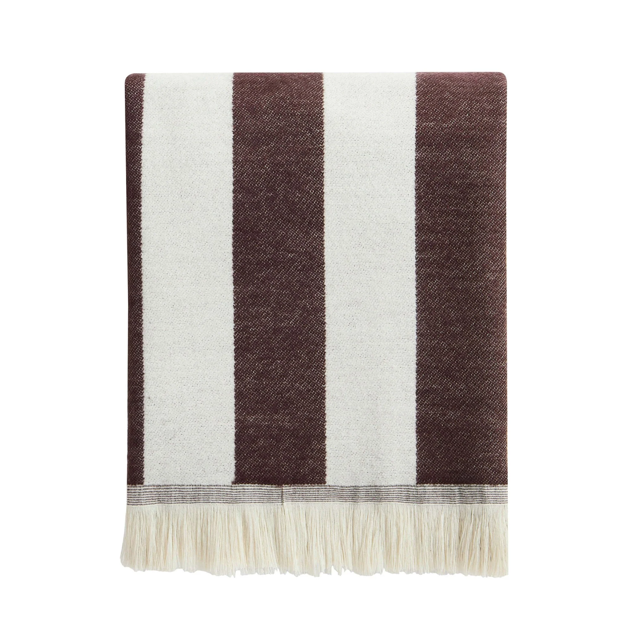 Stripe Throw - Brown/Cream - Image 2