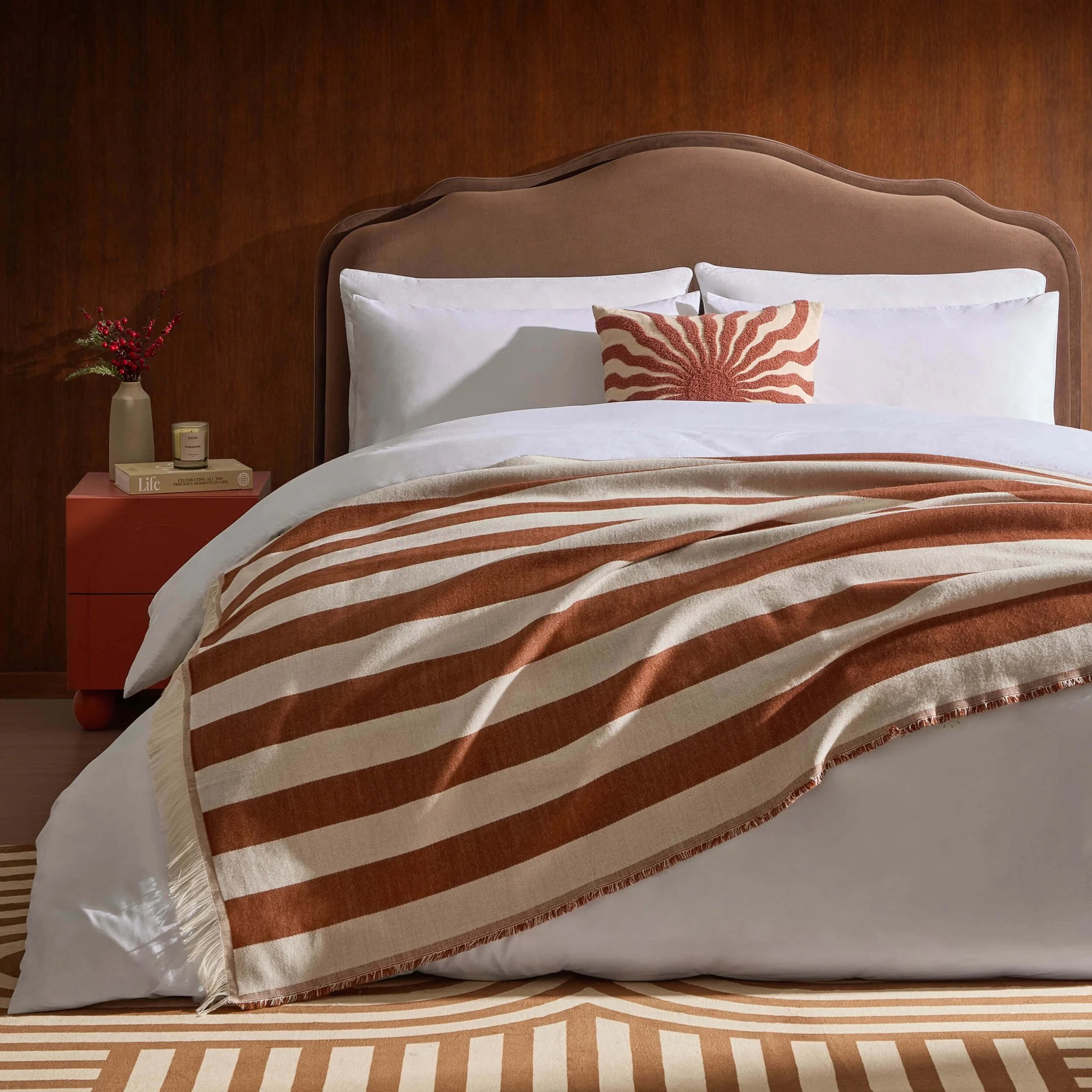 Stripe Throw - Burnt Orange