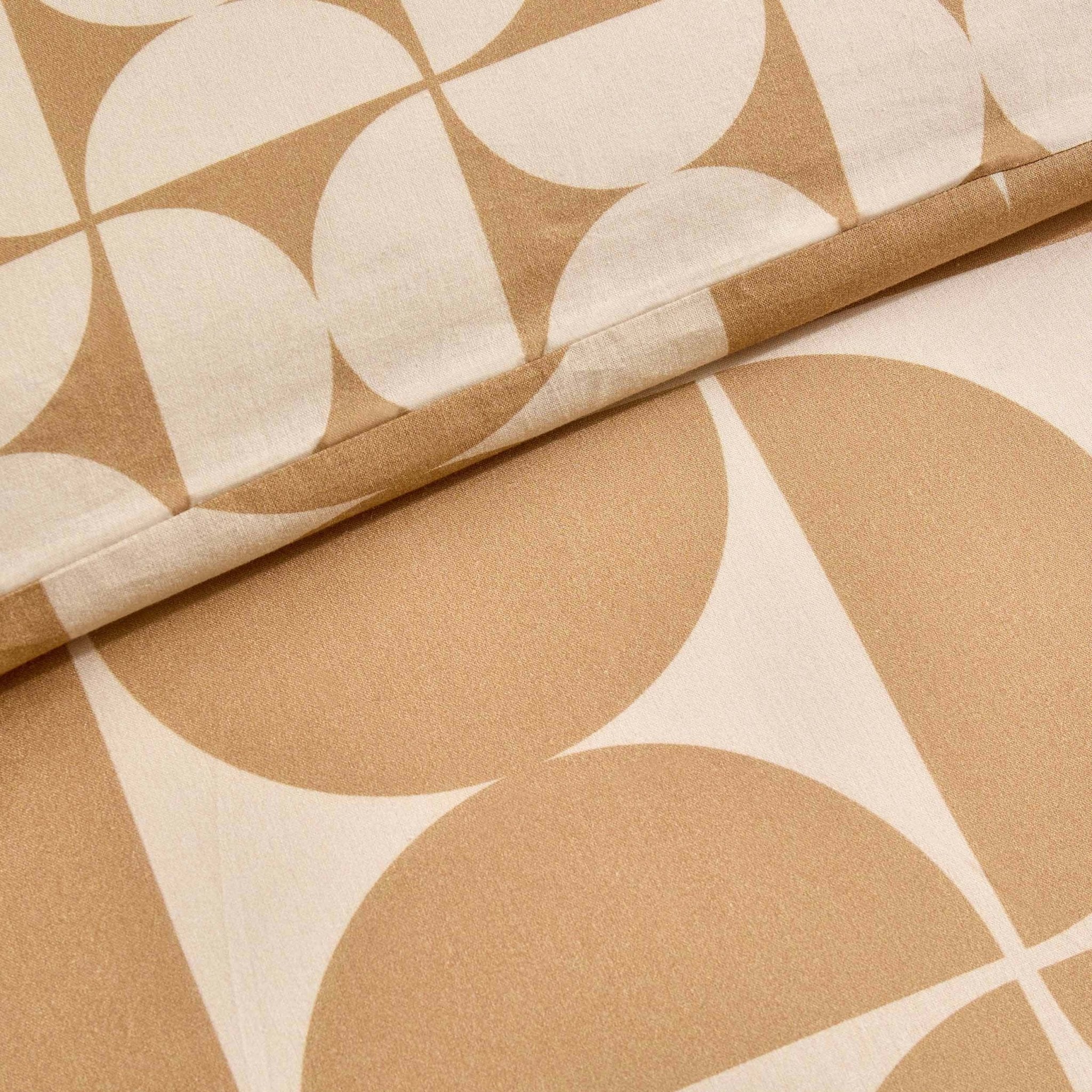 Suki 100% Cotton Geo Print Duvet Cover & Pillowcase Set - Stone - Image 5