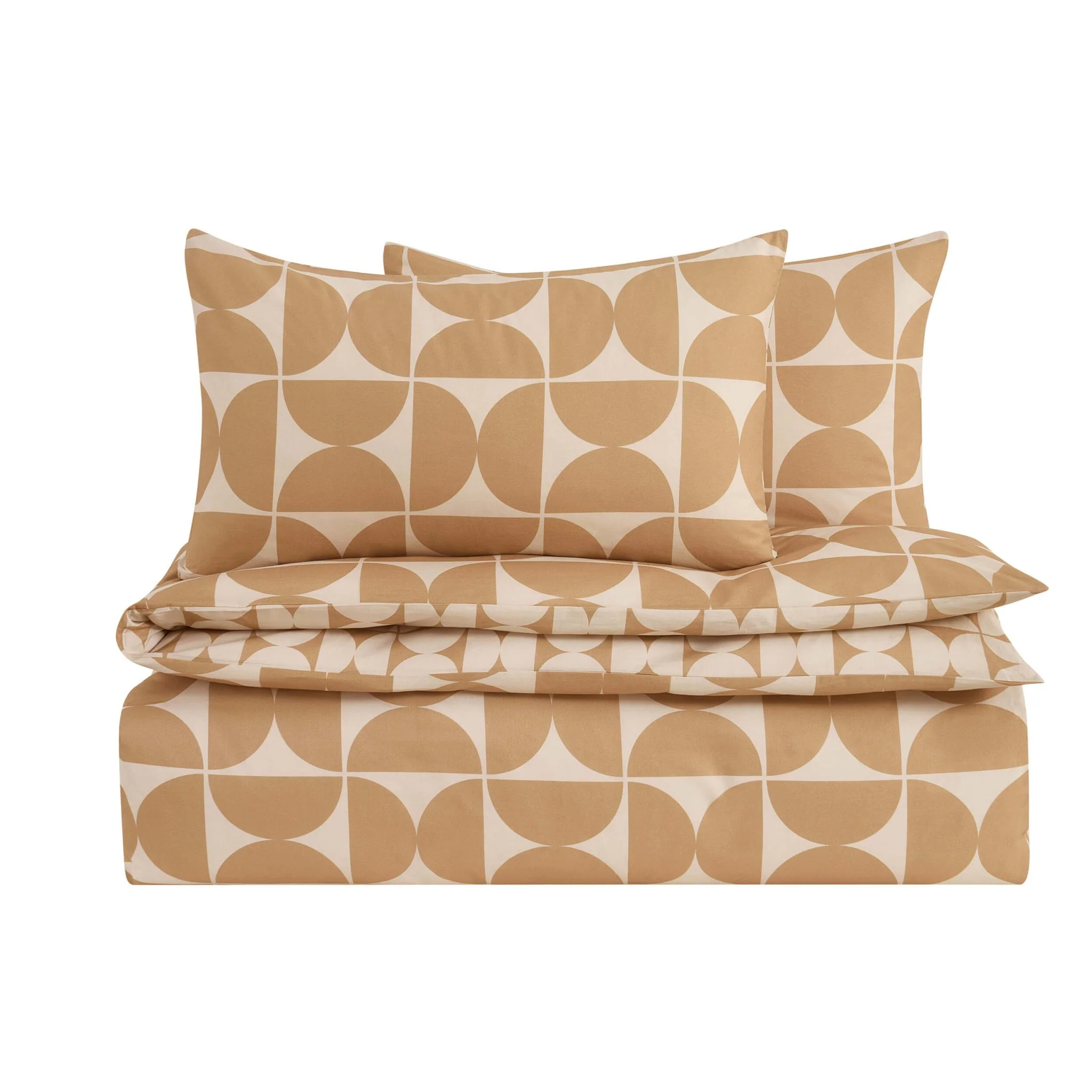 Suki 100% Cotton Geo Print Duvet Cover & Pillowcase Set - Stone - Image 8