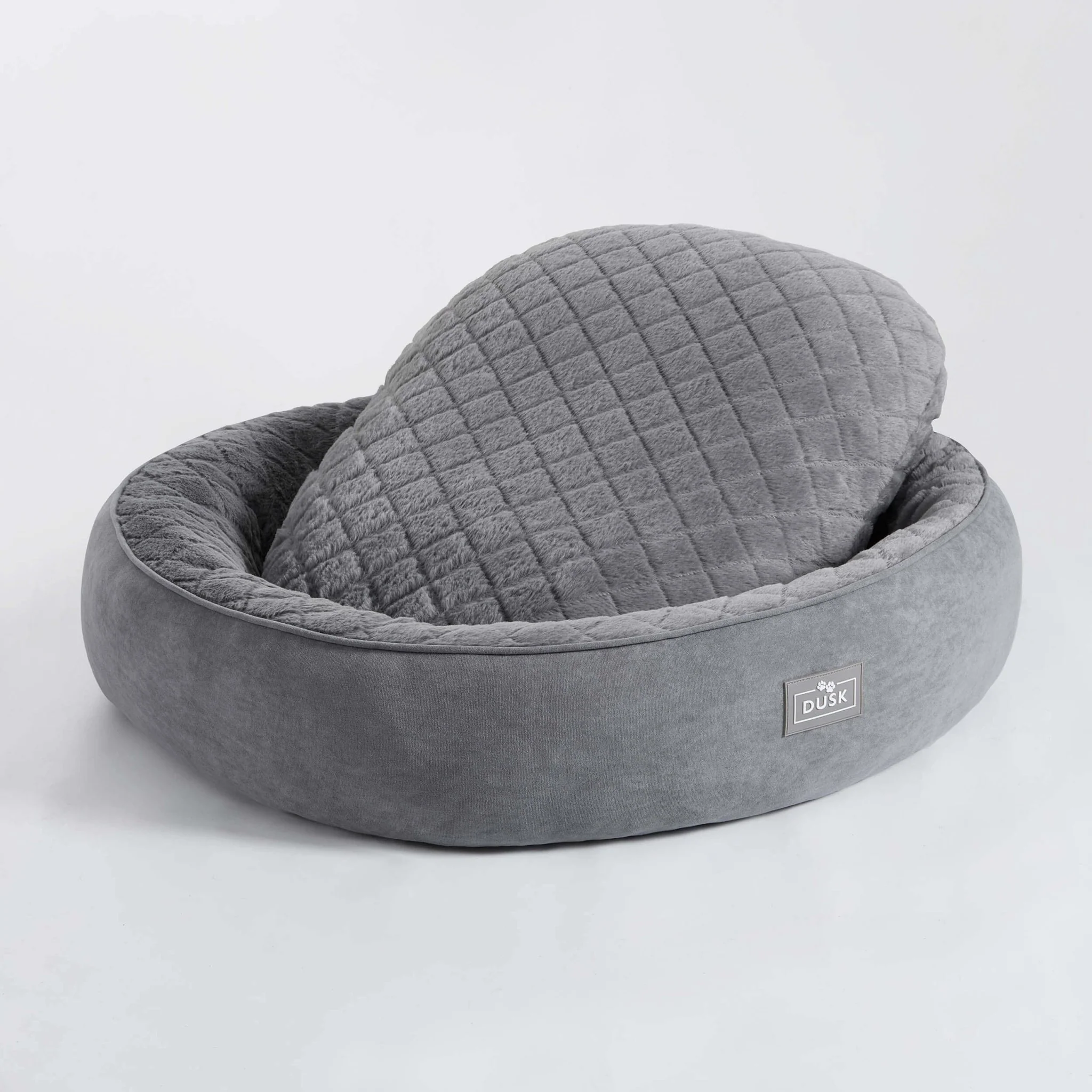 Super Soft Faux Fur Dog Bed - Charcoal - Image 4