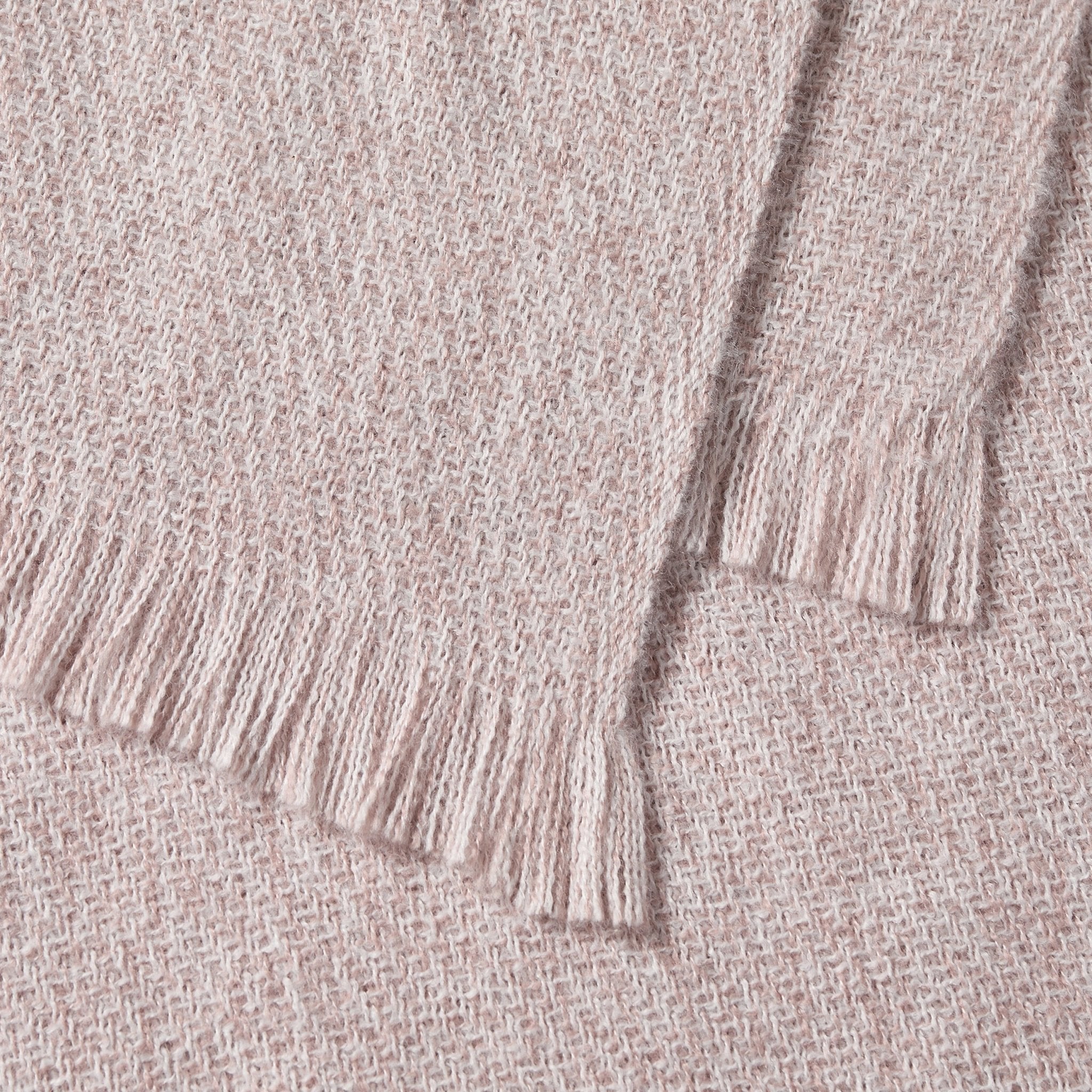 Super Soft Marled Tassel Sofa Throw - Blush Pink - Image 3
