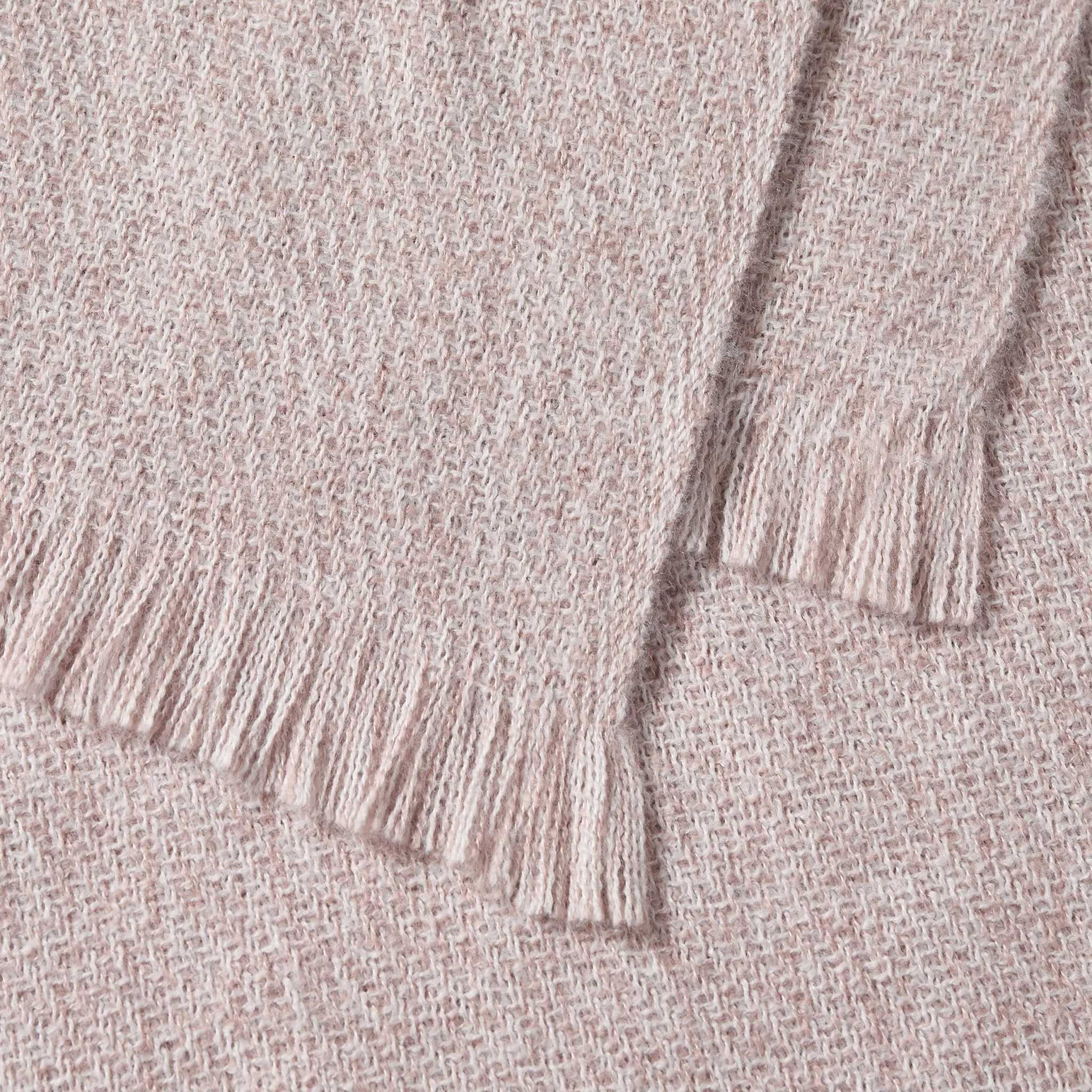 Super Soft Marled Tassel Throw - Blush Pink - Image 3