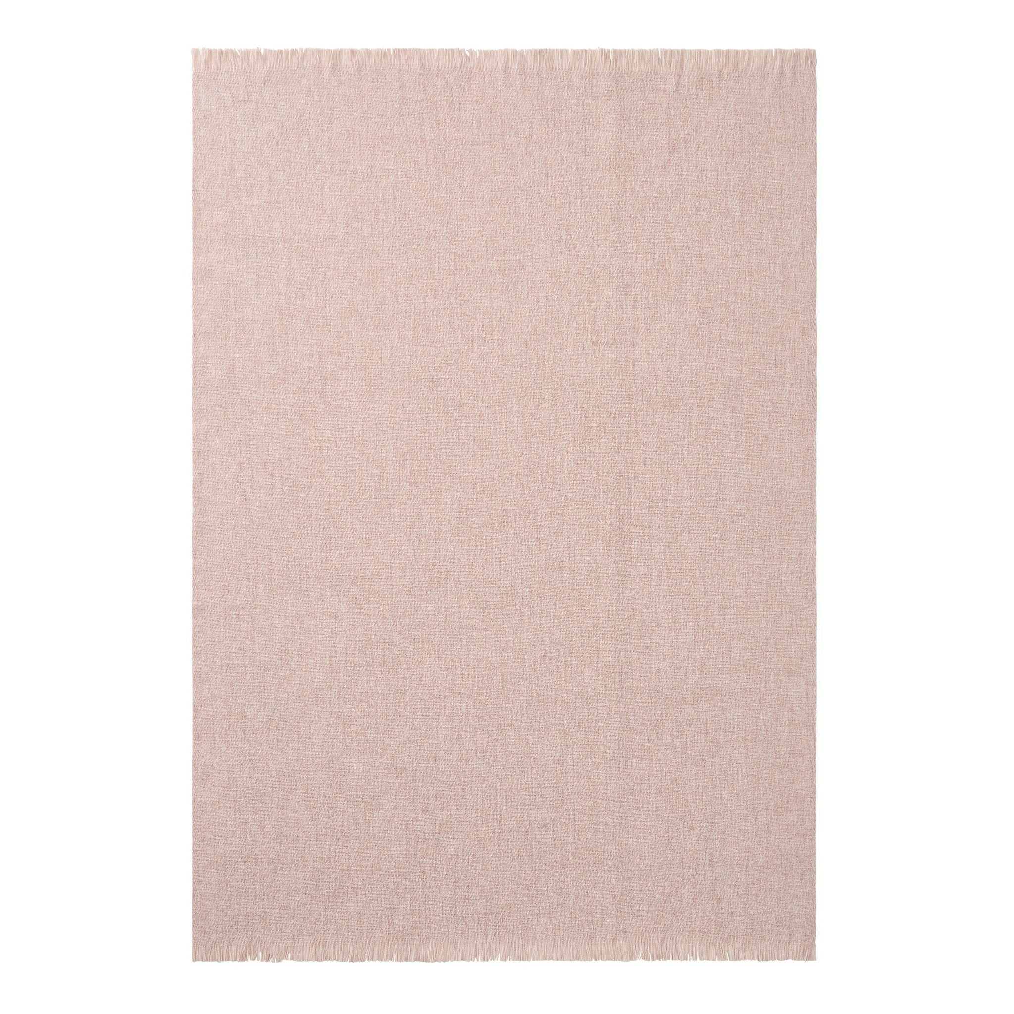 Super Soft Marled Tassel Throw - Blush Pink - Image 4