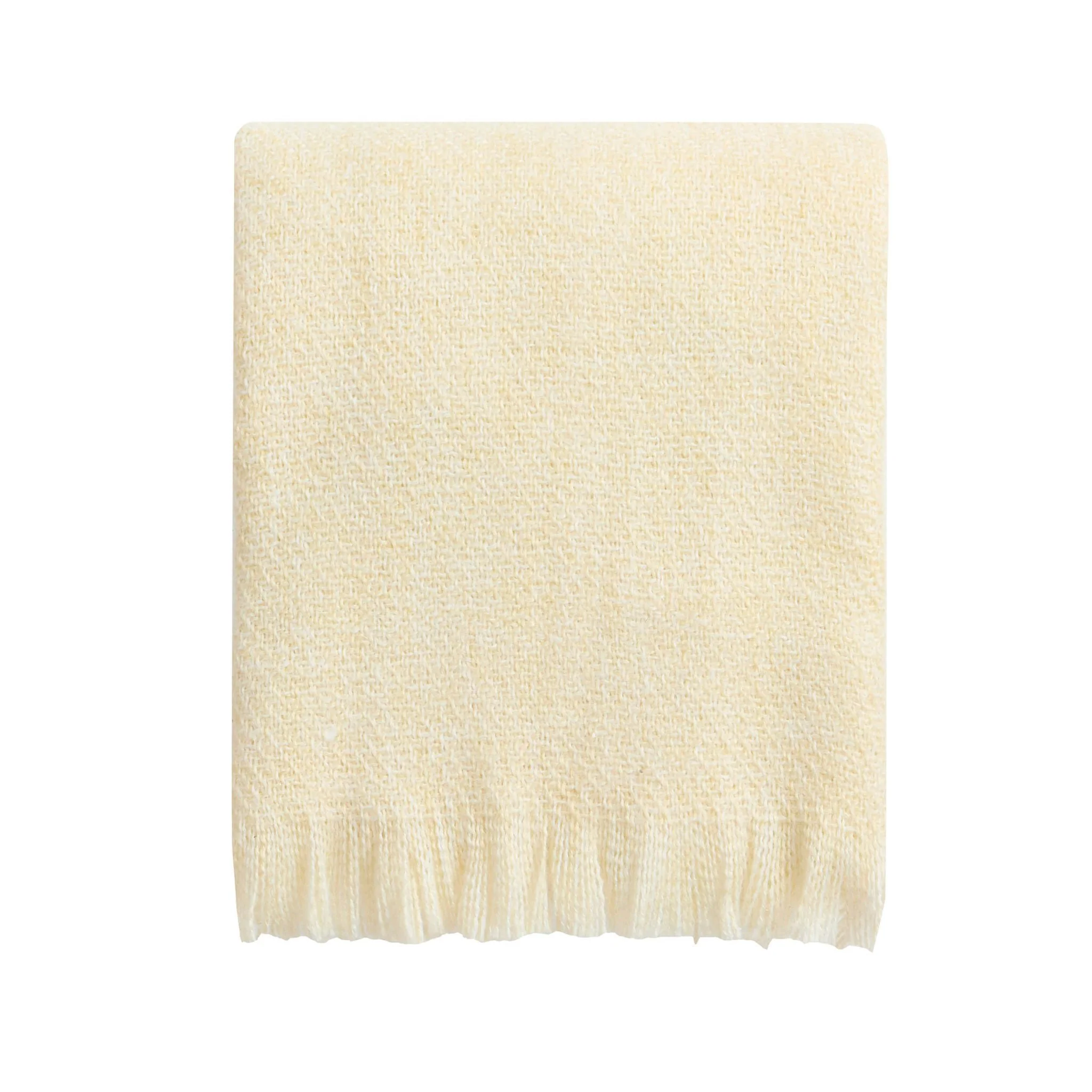 Super Soft Marled Tassel Sofa Throw - Butter Yellow - Image 3
