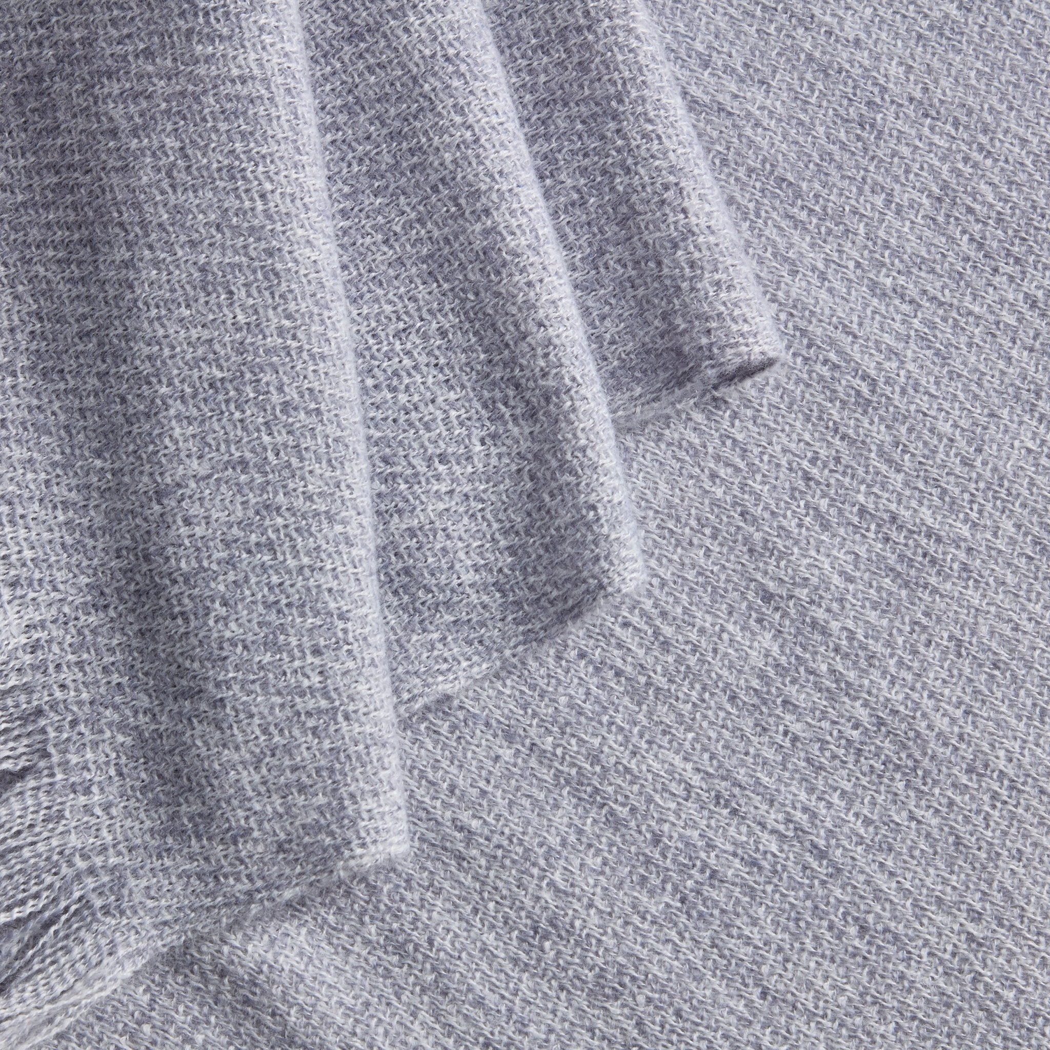 Super Soft Marled Tassel Throw - Light Blue - Image 2