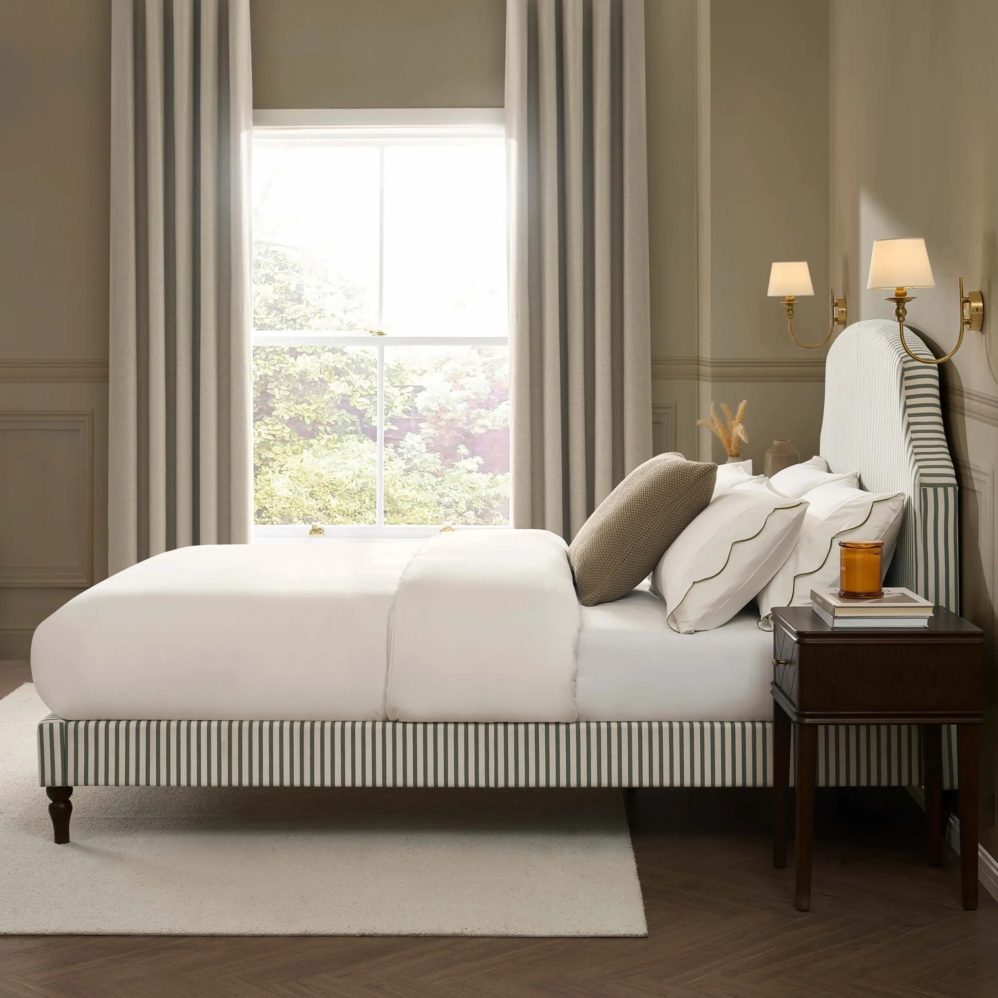 Surrey Bed Frame - Sage Stripe - Image 9