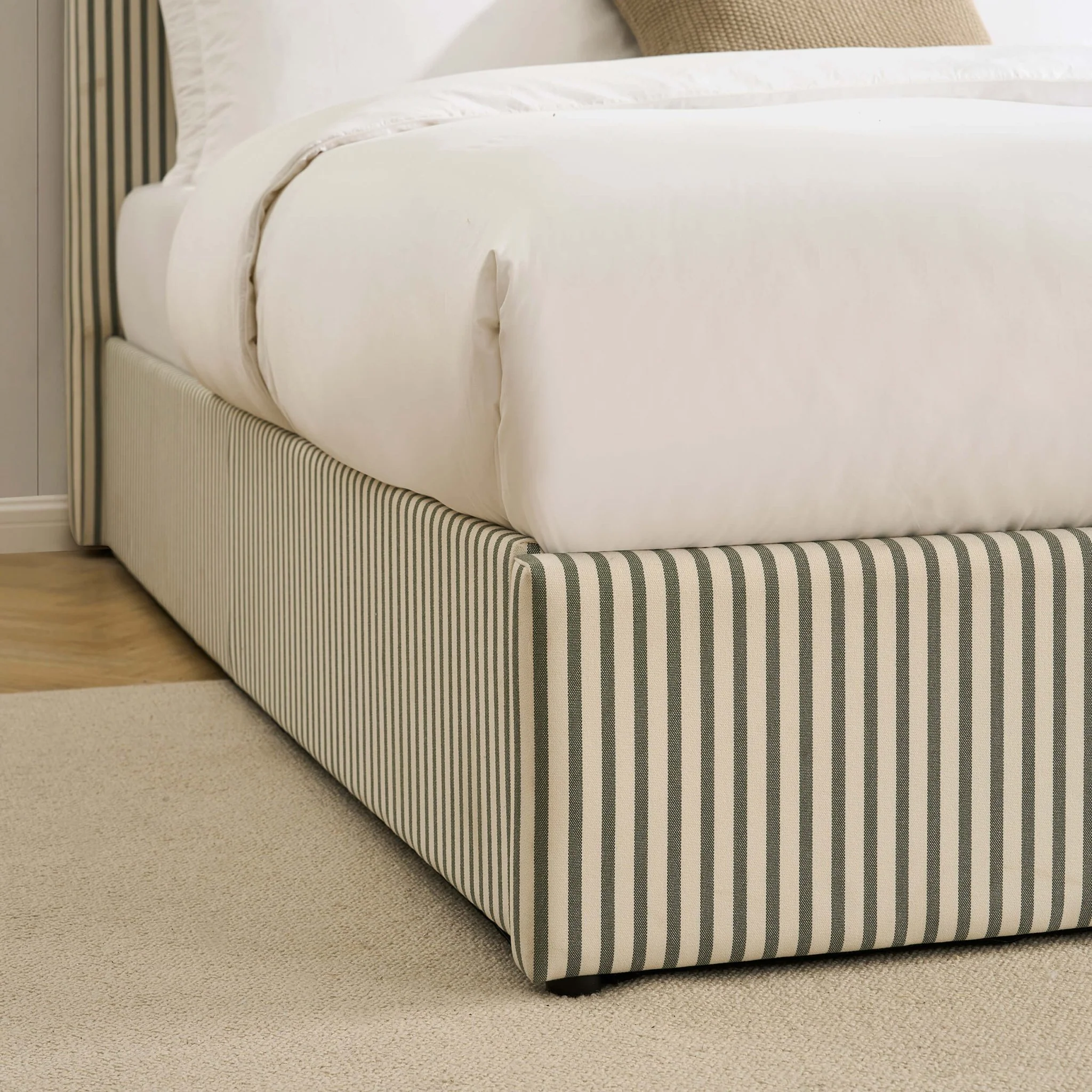 Surrey Ottoman Storage Bed - Sage Stripe - Image 8