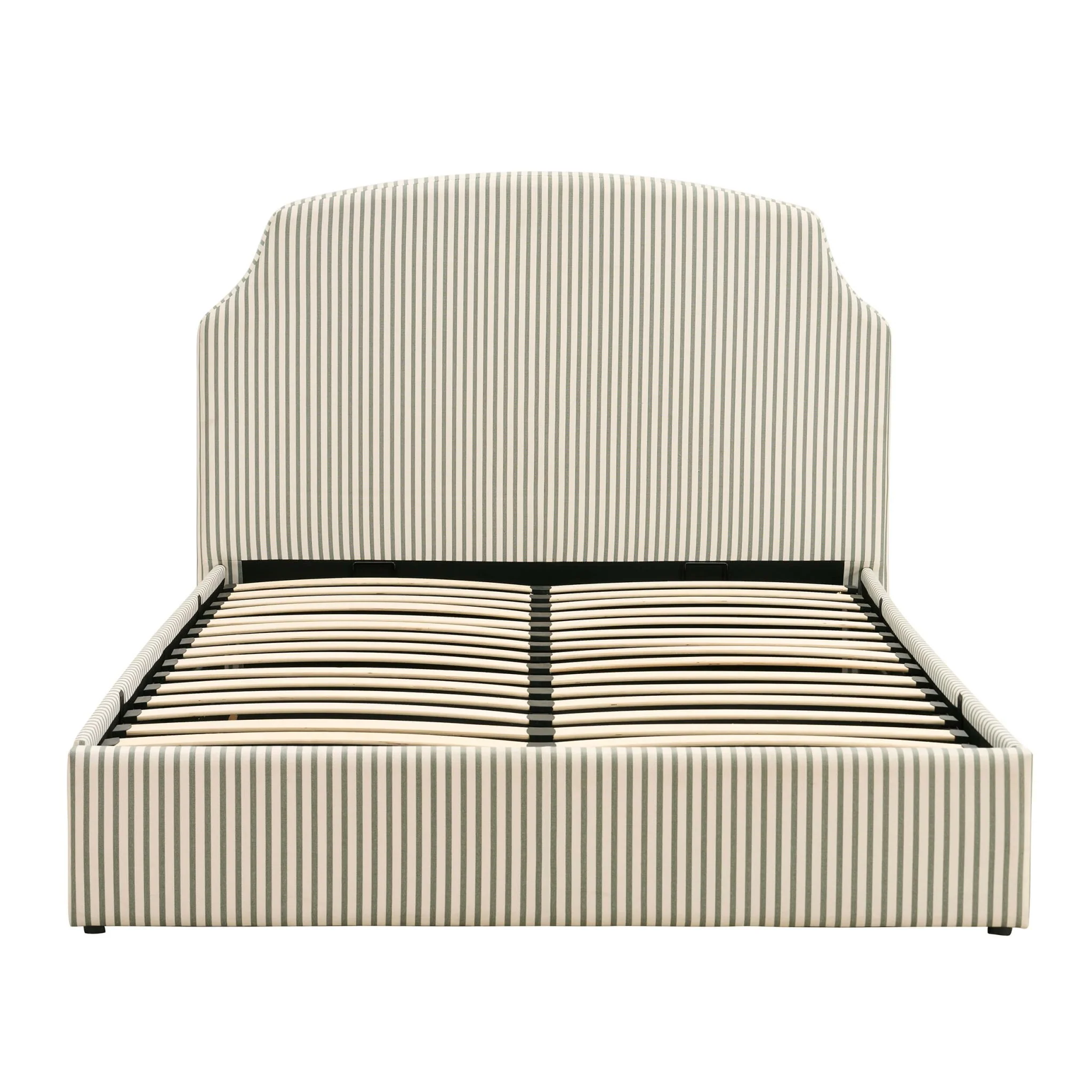 Surrey Ottoman Storage Bed - Sage Stripe - Image 9