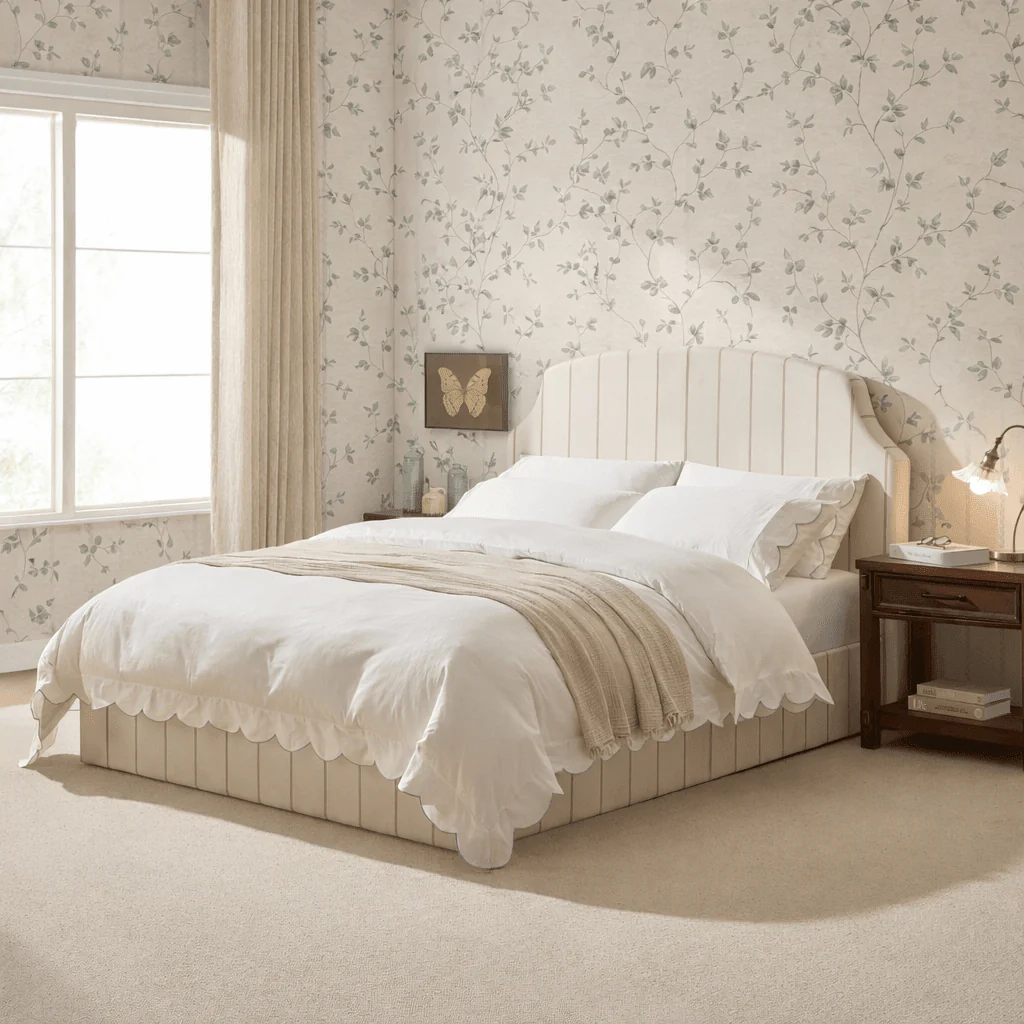 Surrey Ottoman Storage Bed - Thin Natural Stripe