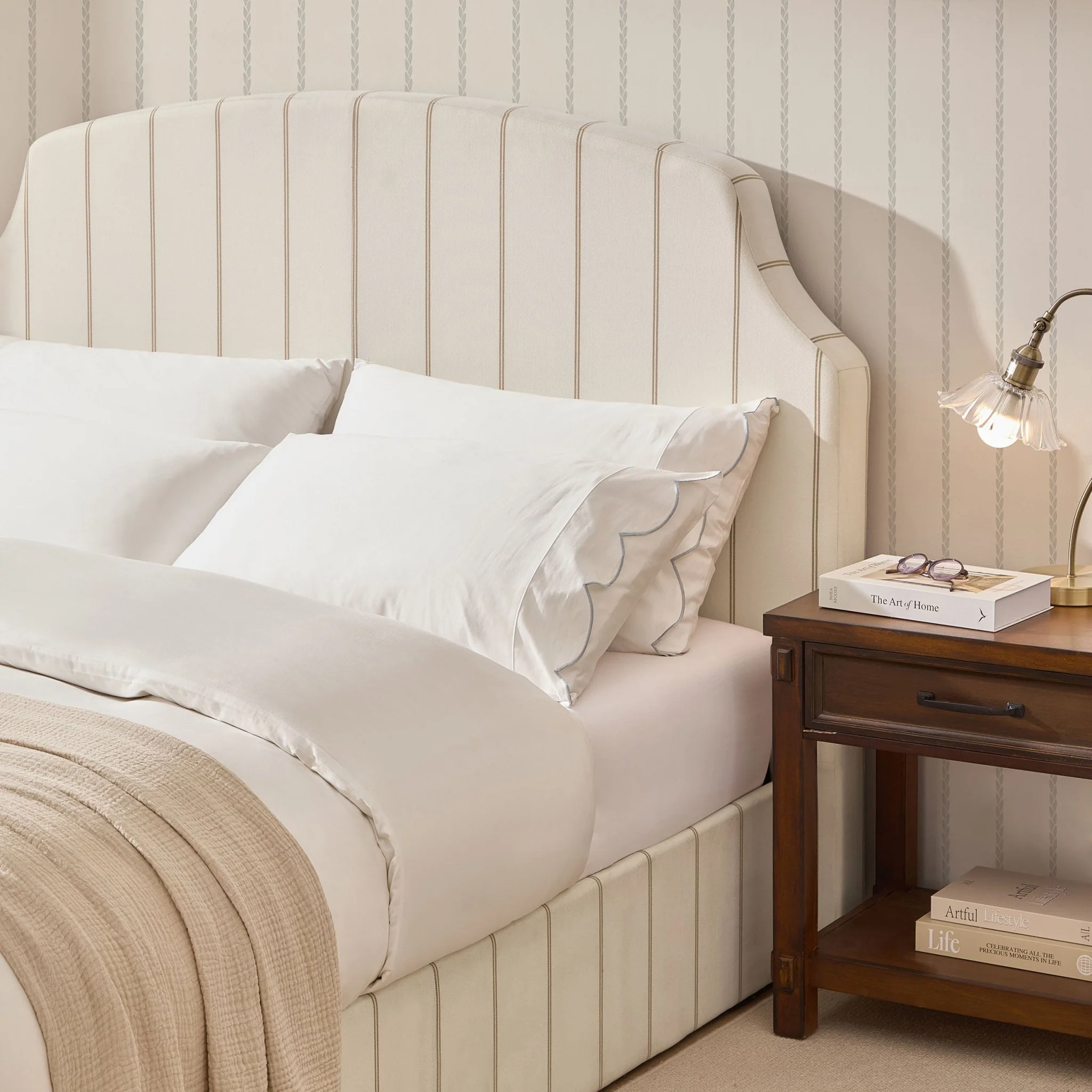 Surrey Ottoman Storage Bed - Thin Natural Stripe - Image 7