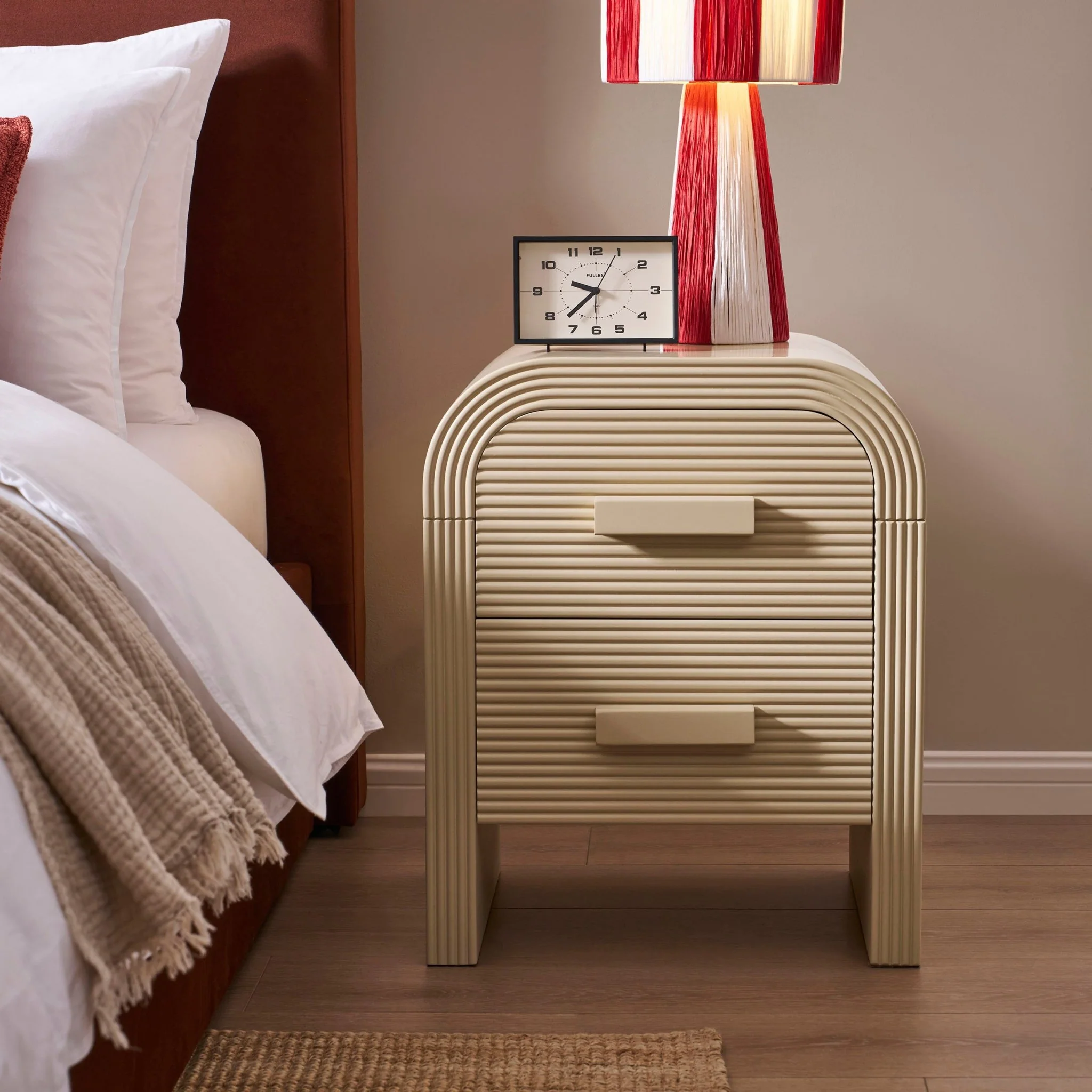 Susie 2 Drawer Bedside Table - Sand