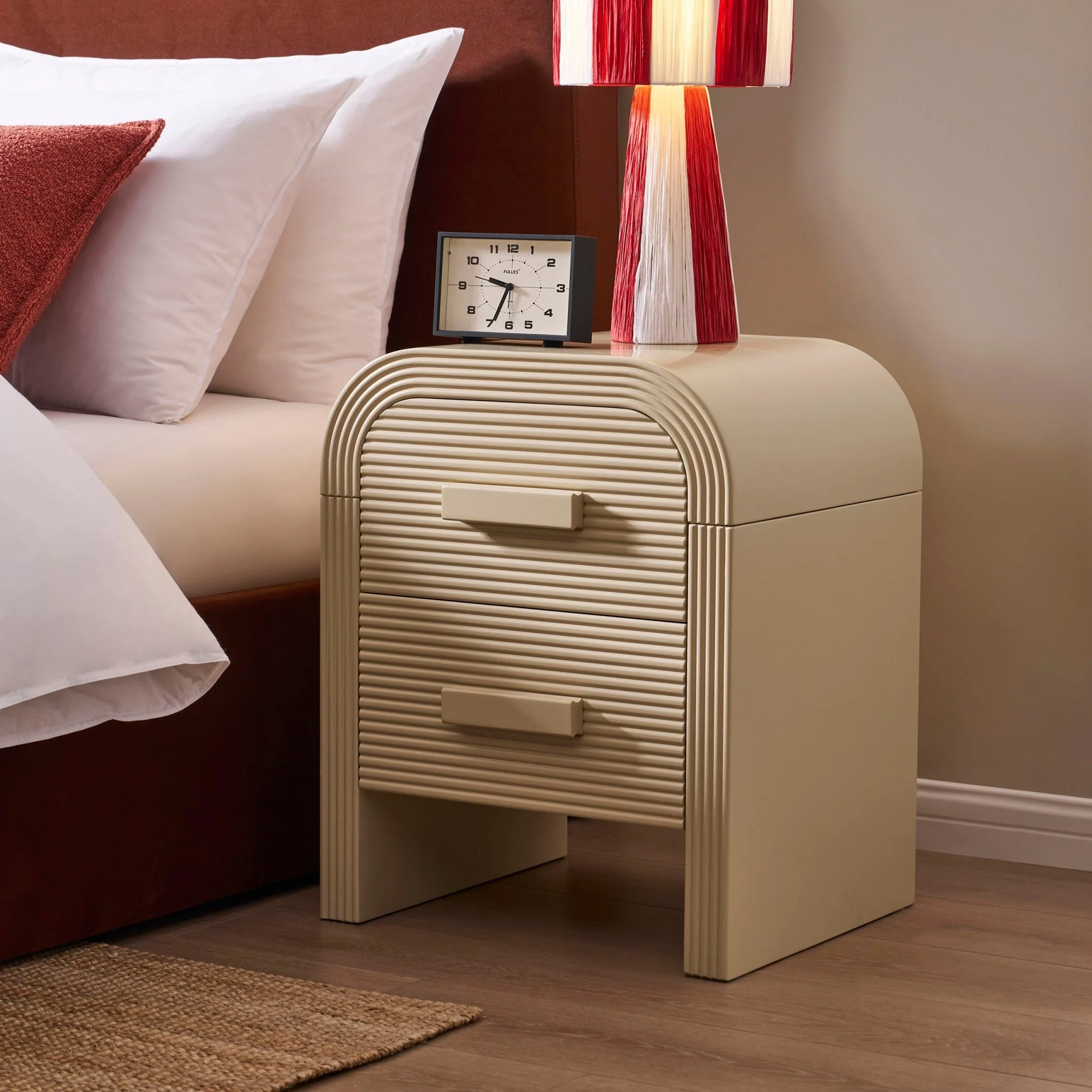 Susie 2 Drawer Bedside Table - Sand - Image 2
