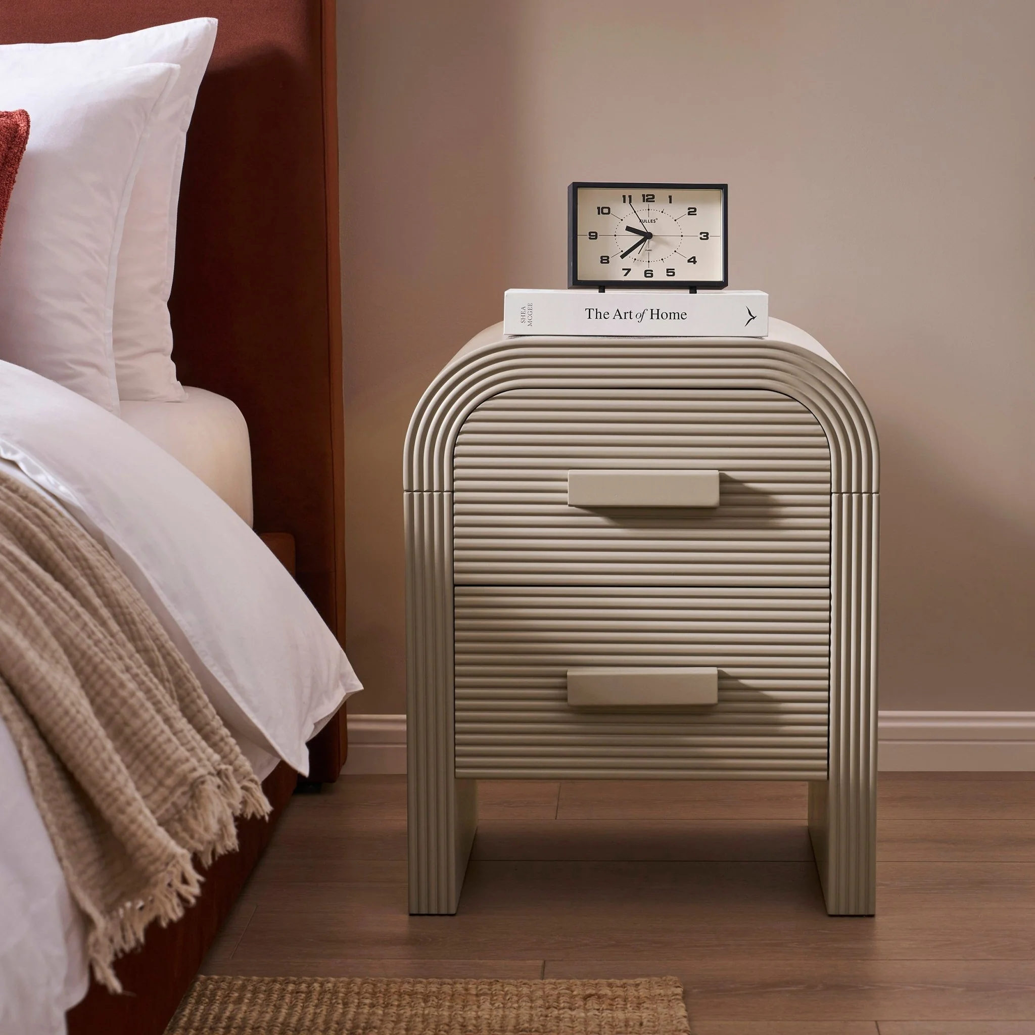 Susie 2 Drawer Bedside Table - Taupe