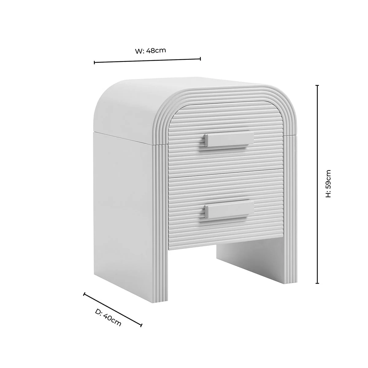 Susie 2 Drawer Bedside Table - Taupe - Image 10