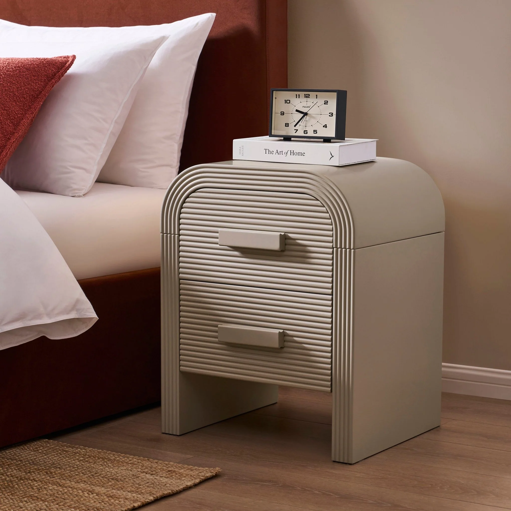 Susie 2 Drawer Bedside Table - Taupe - Image 2