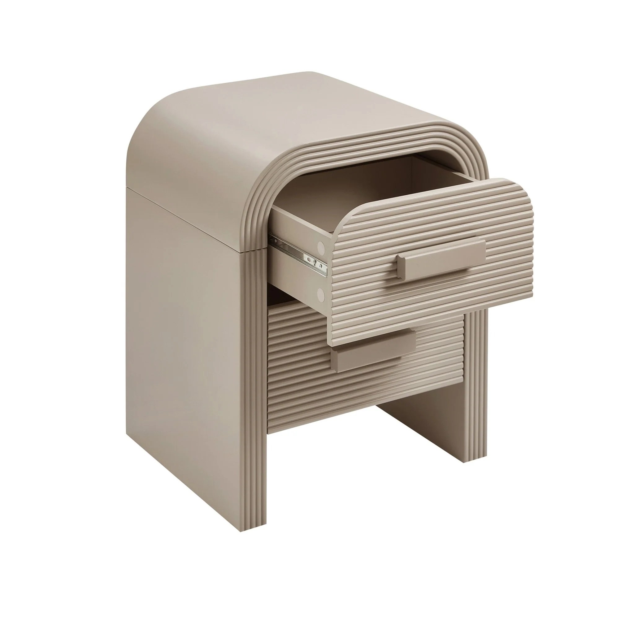 Susie 2 Drawer Bedside Table - Taupe - Image 6