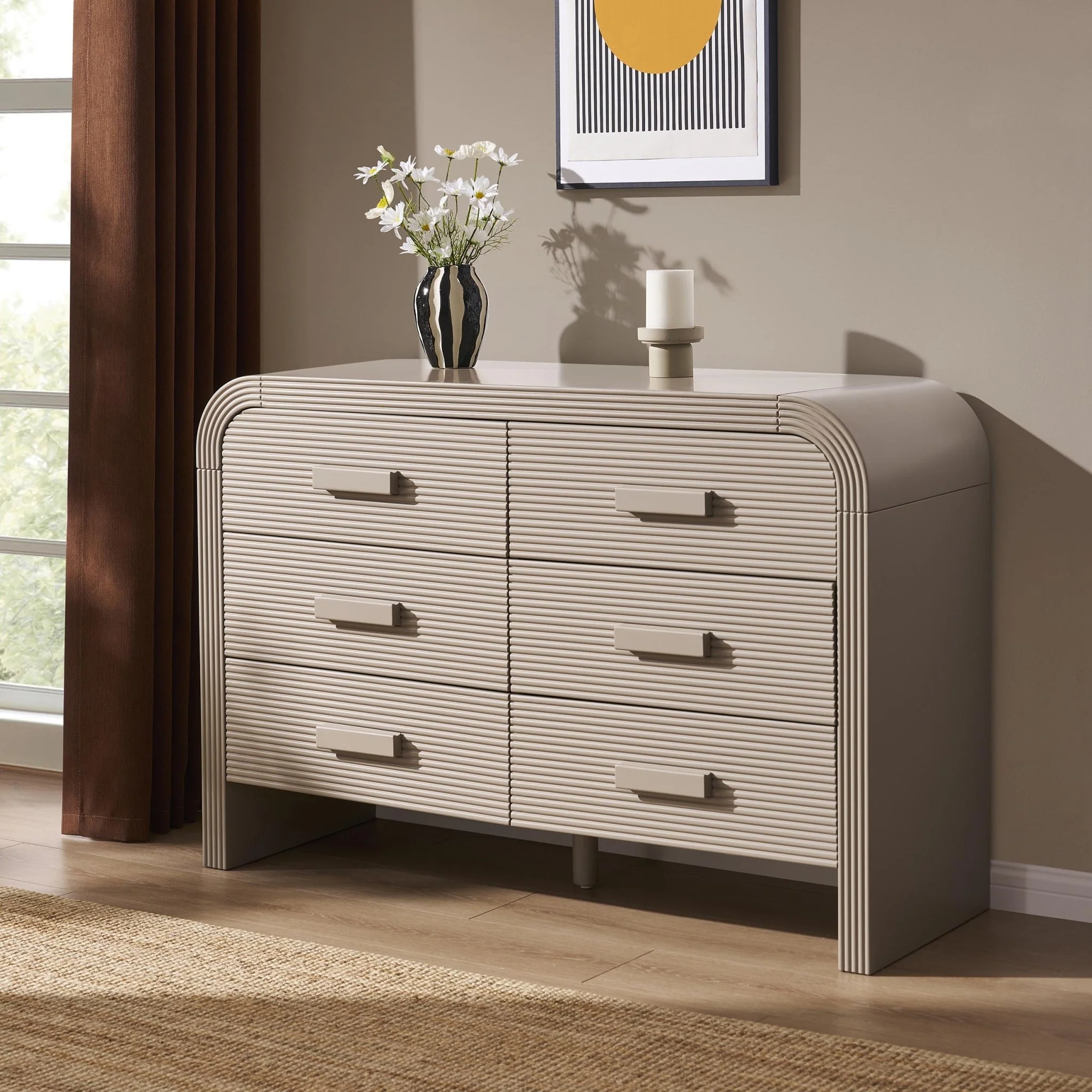 Susie 6 Drawer Chest - Taupe - Image 2