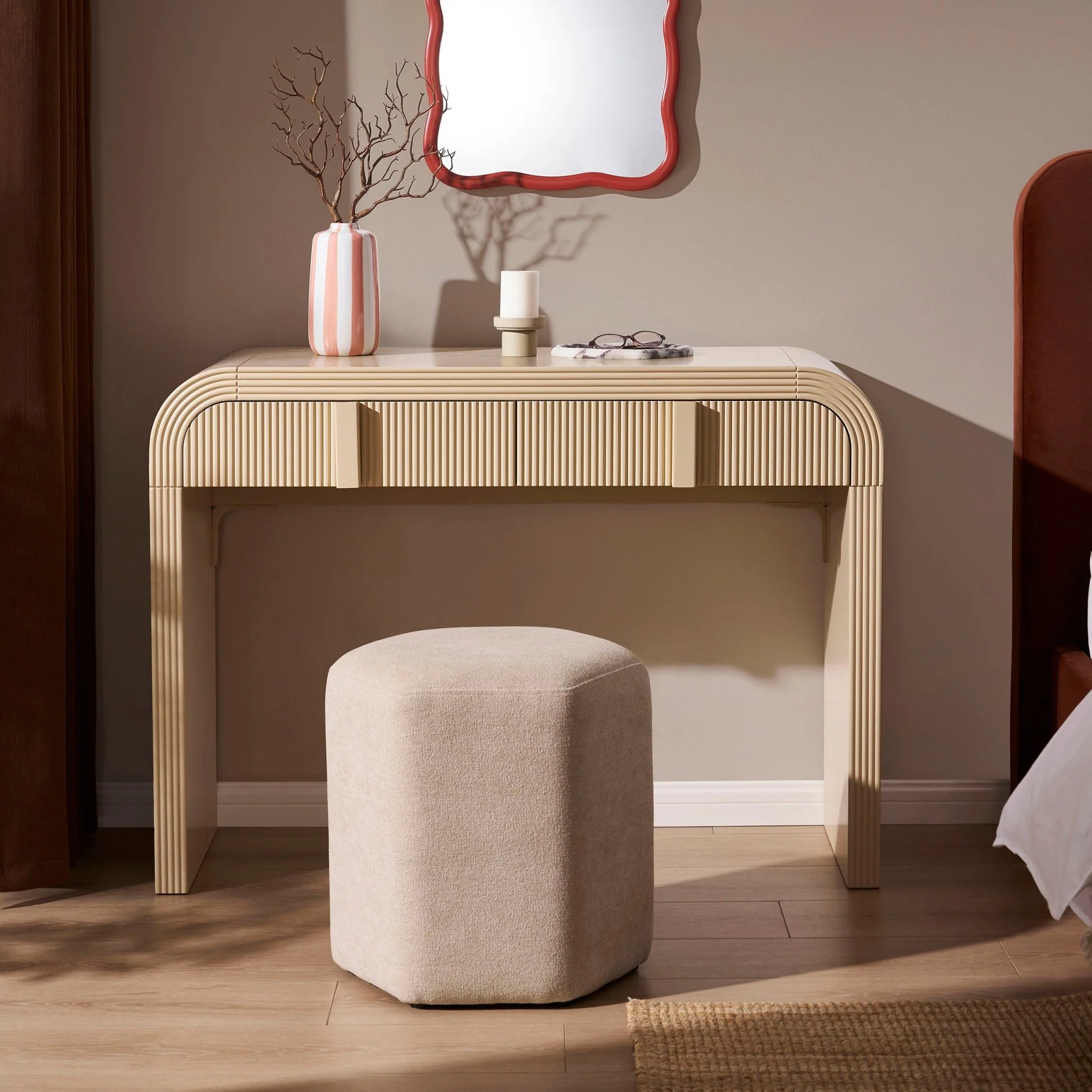 Susie Dressing Table with Drawers - Sand