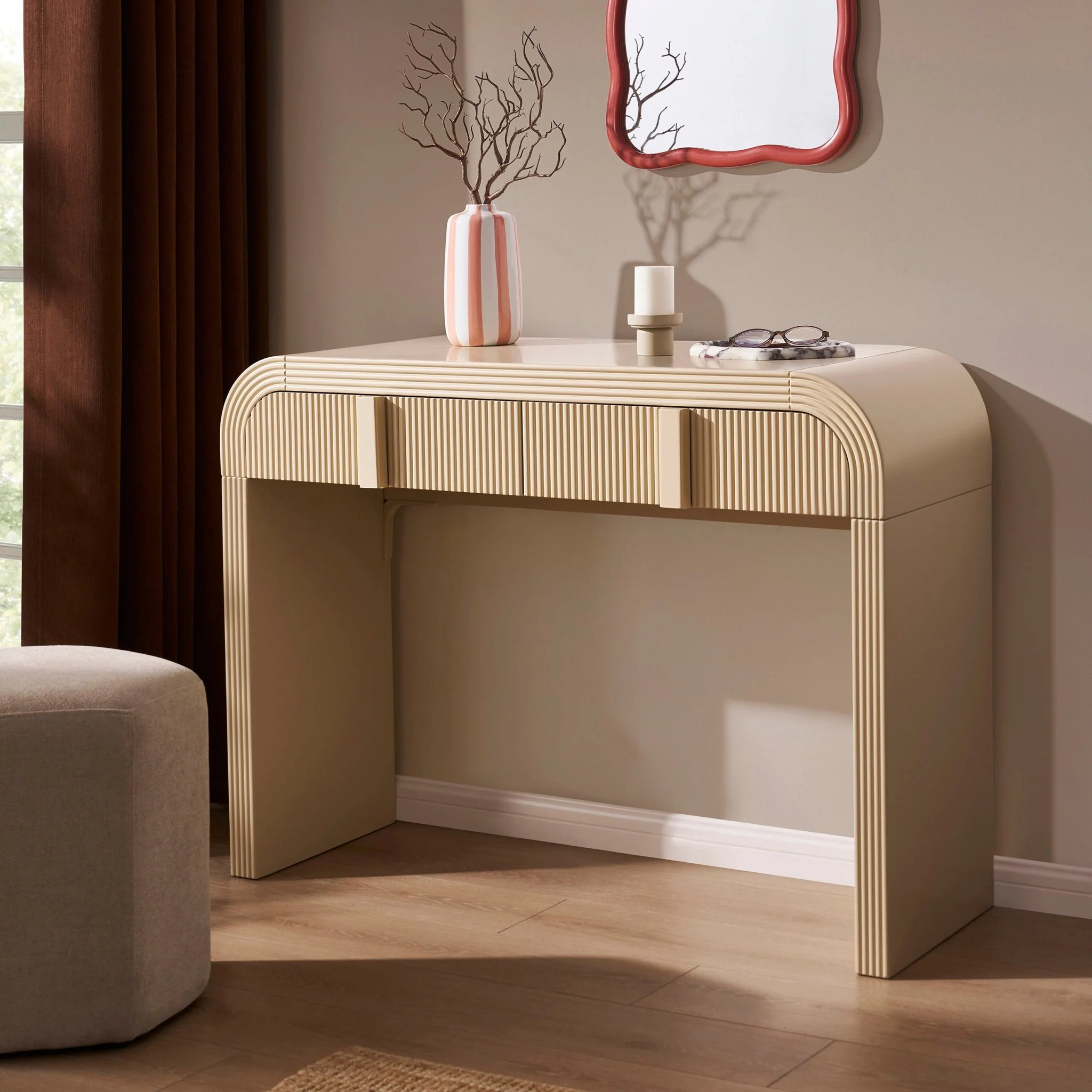 Susie Dressing Table with Drawers - Sand - Image 2