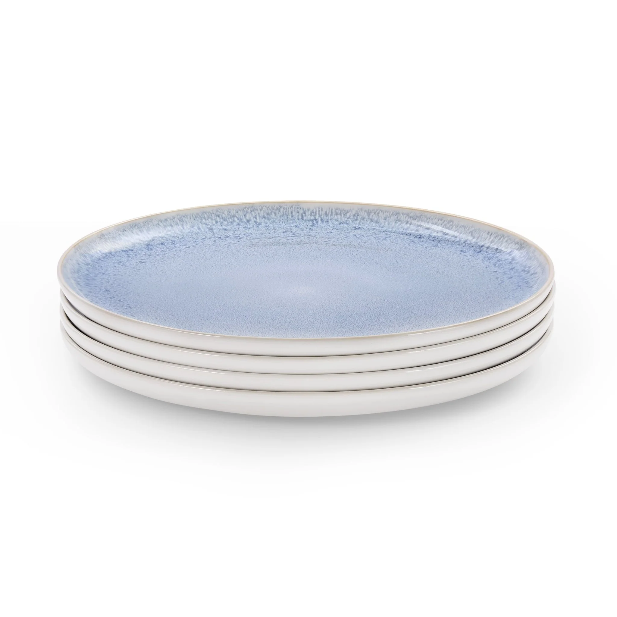 Sutton Stoneware Set of 4 Dinner Plates - Light Blue - Image 5