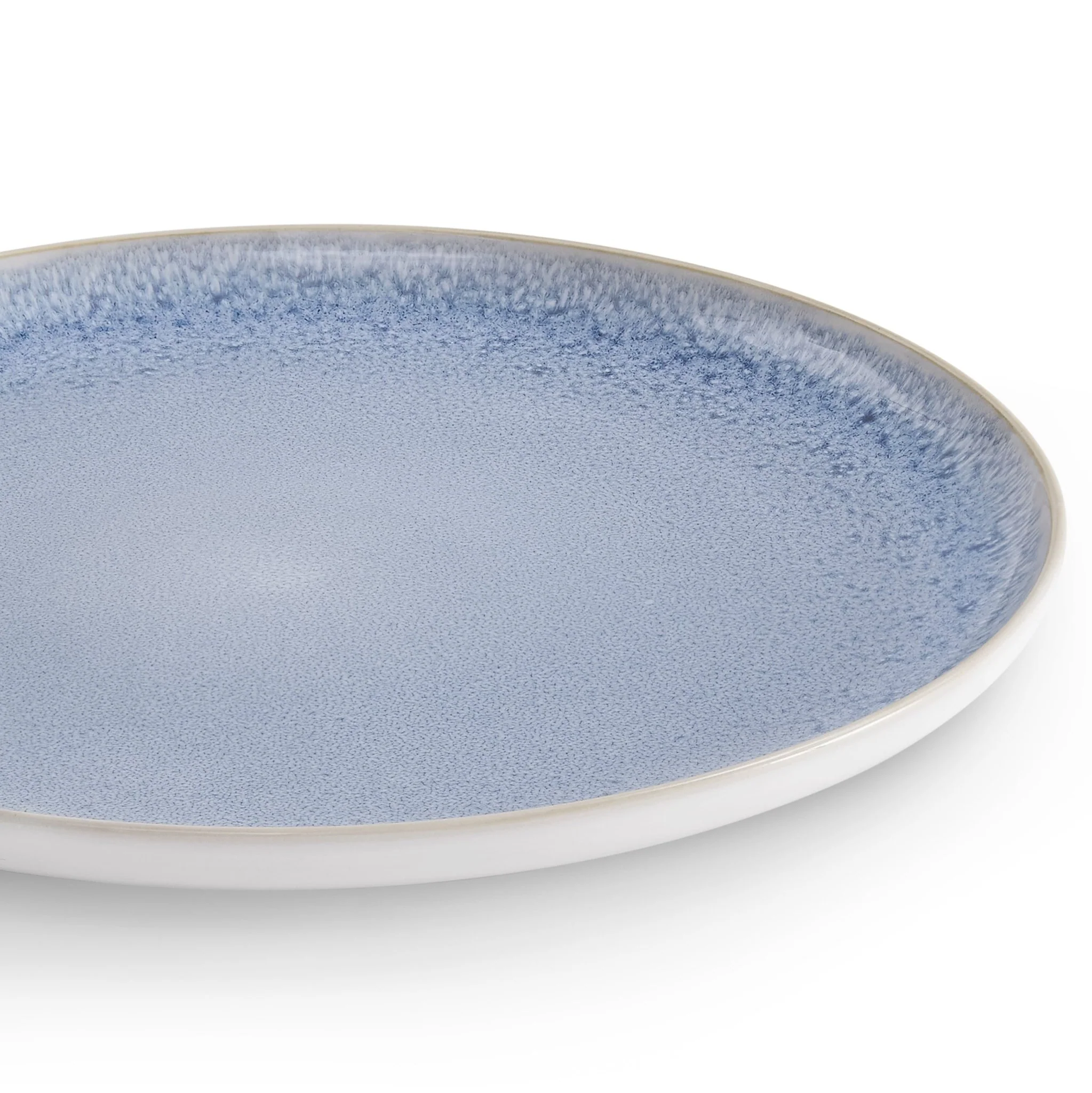 Sutton Stoneware Set of 4 Dinner Plates - Light Blue - Image 6