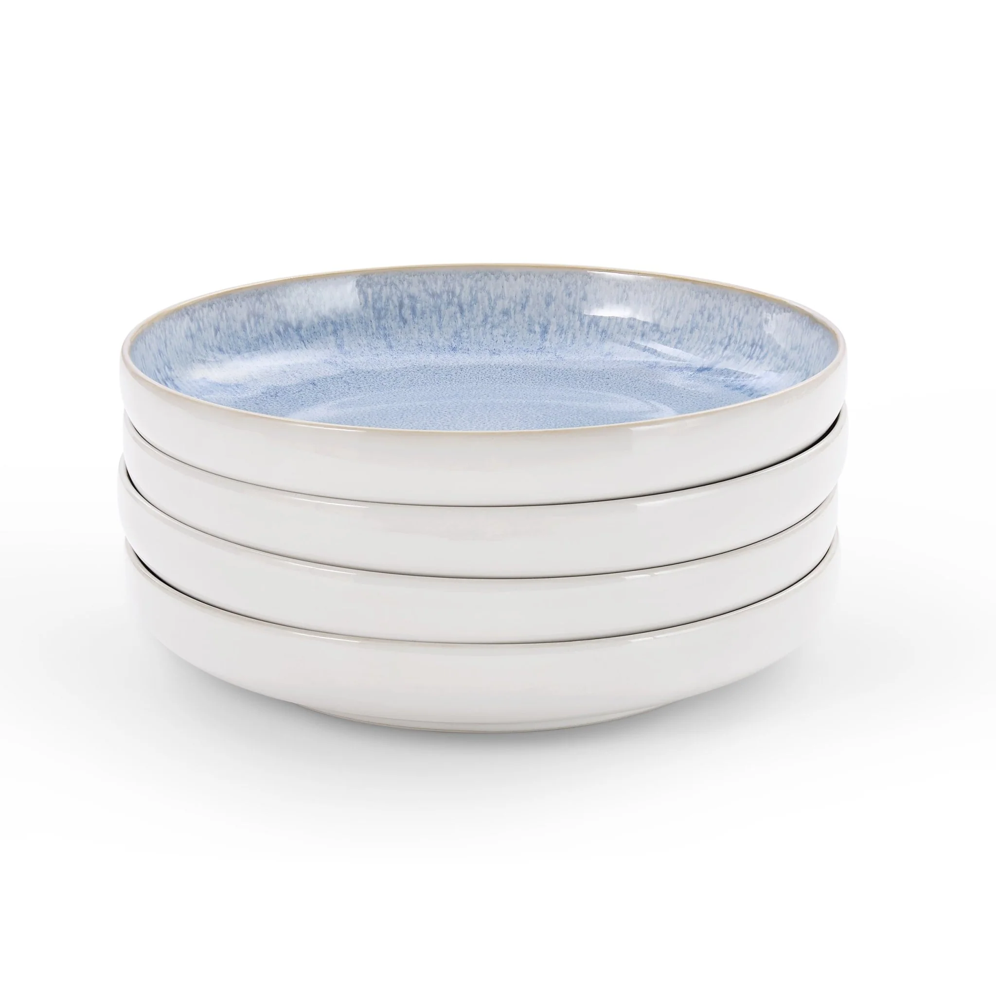 Sutton Stoneware Set of 4 Pasta Bowls - Light Blue - Image 3
