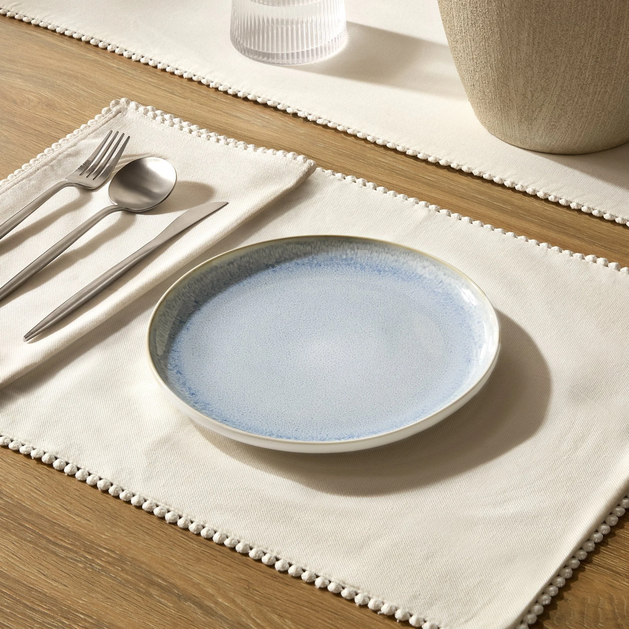 Sutton Stoneware Set of 4 Side Plates - Light Blue