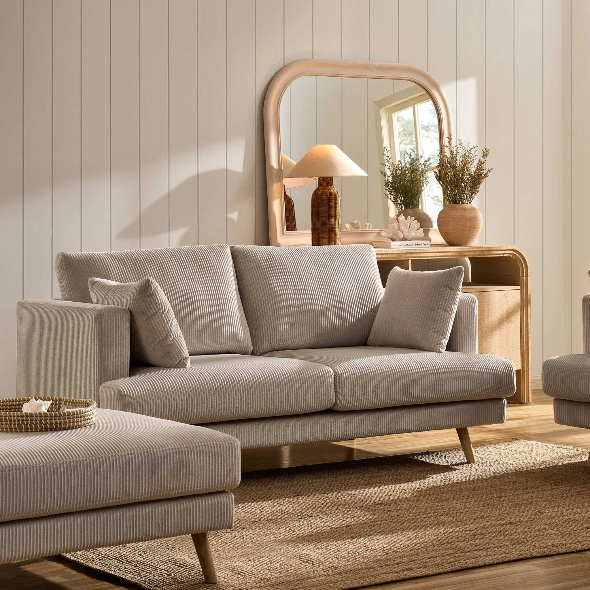 Sweden 2 Seater Sofa - Rib Ecru - Image 2