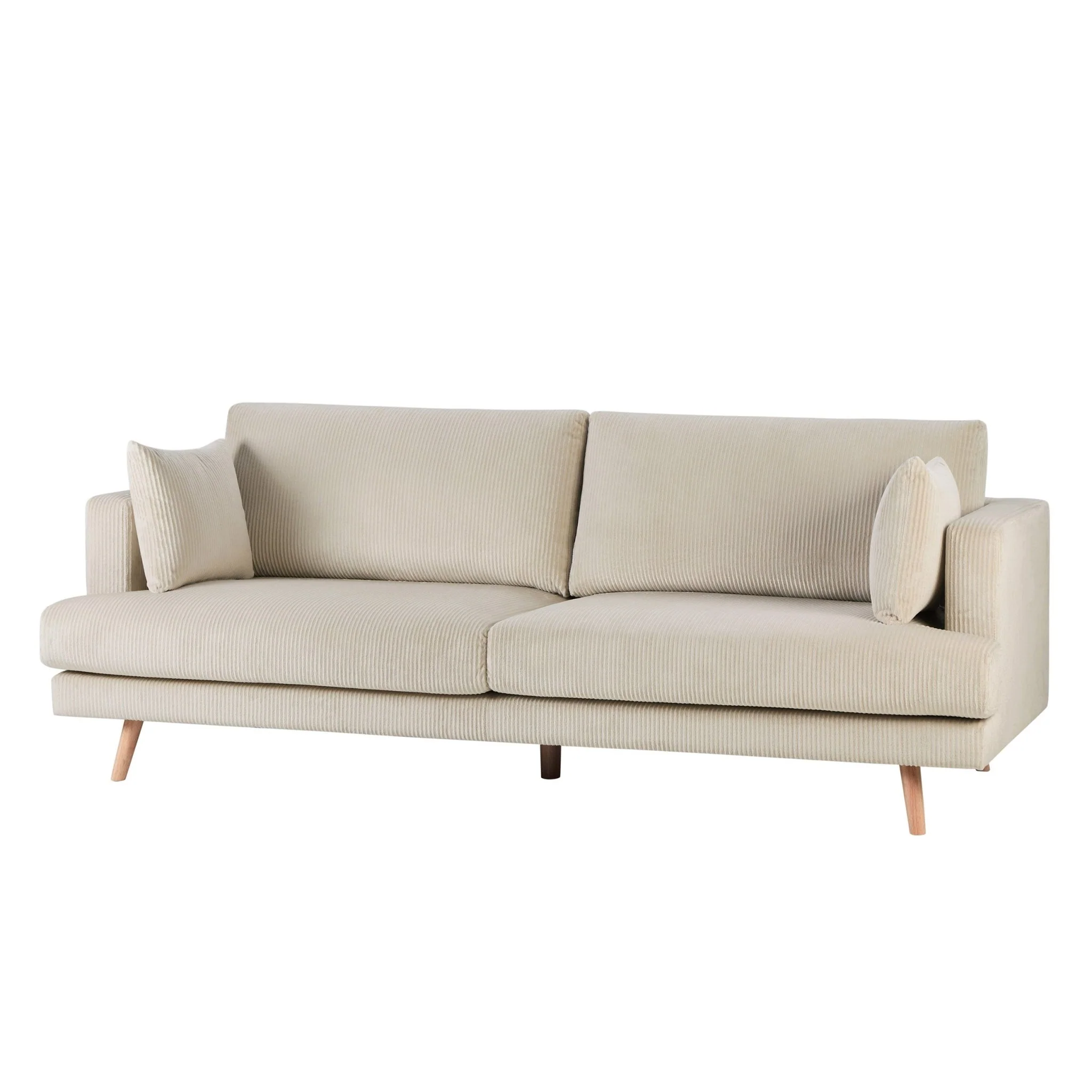 Sweden 3 Seater Sofa - Rib Ecru - Image 4