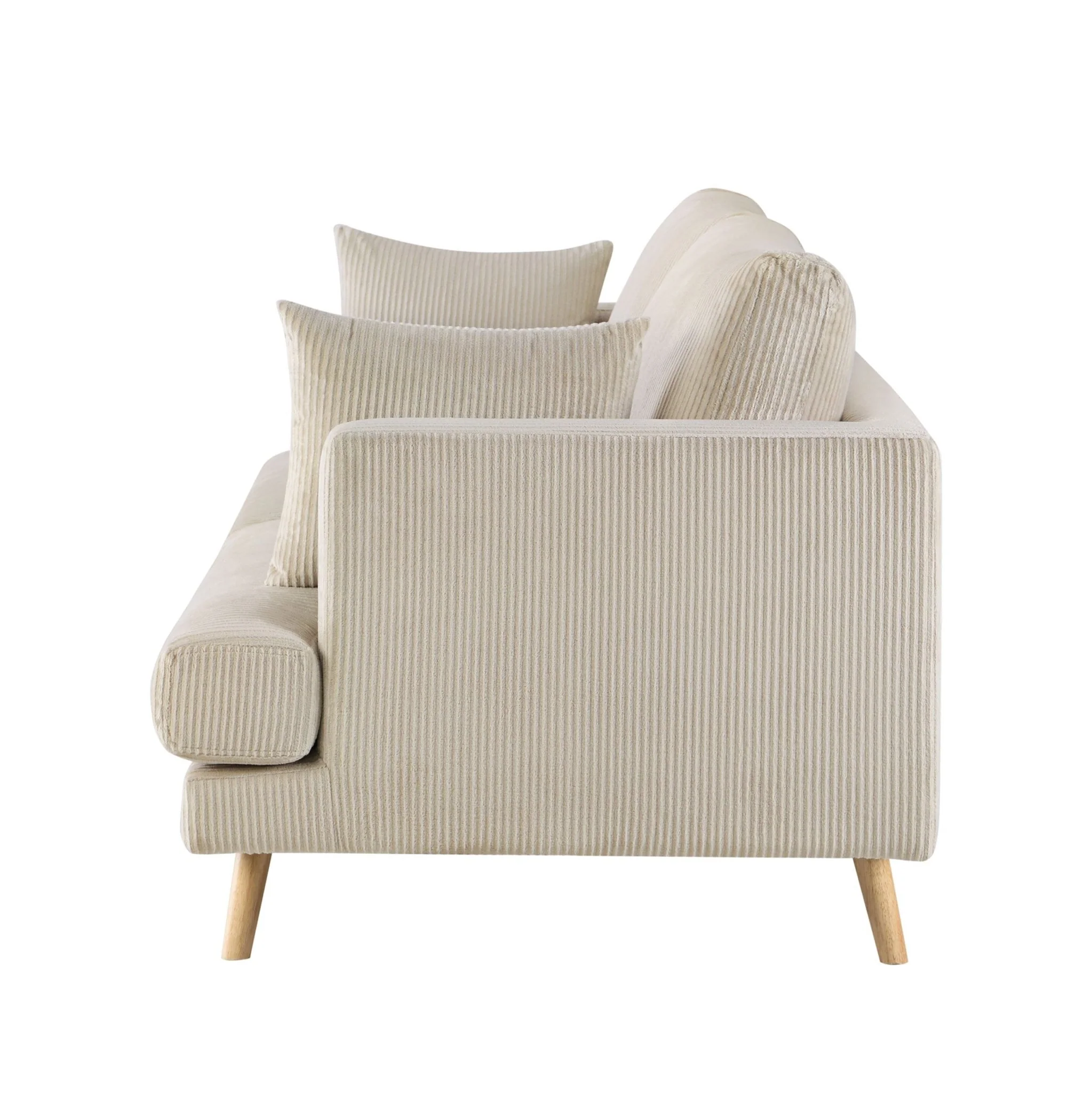Sweden 3 Seater Sofa - Rib Ecru - Image 5
