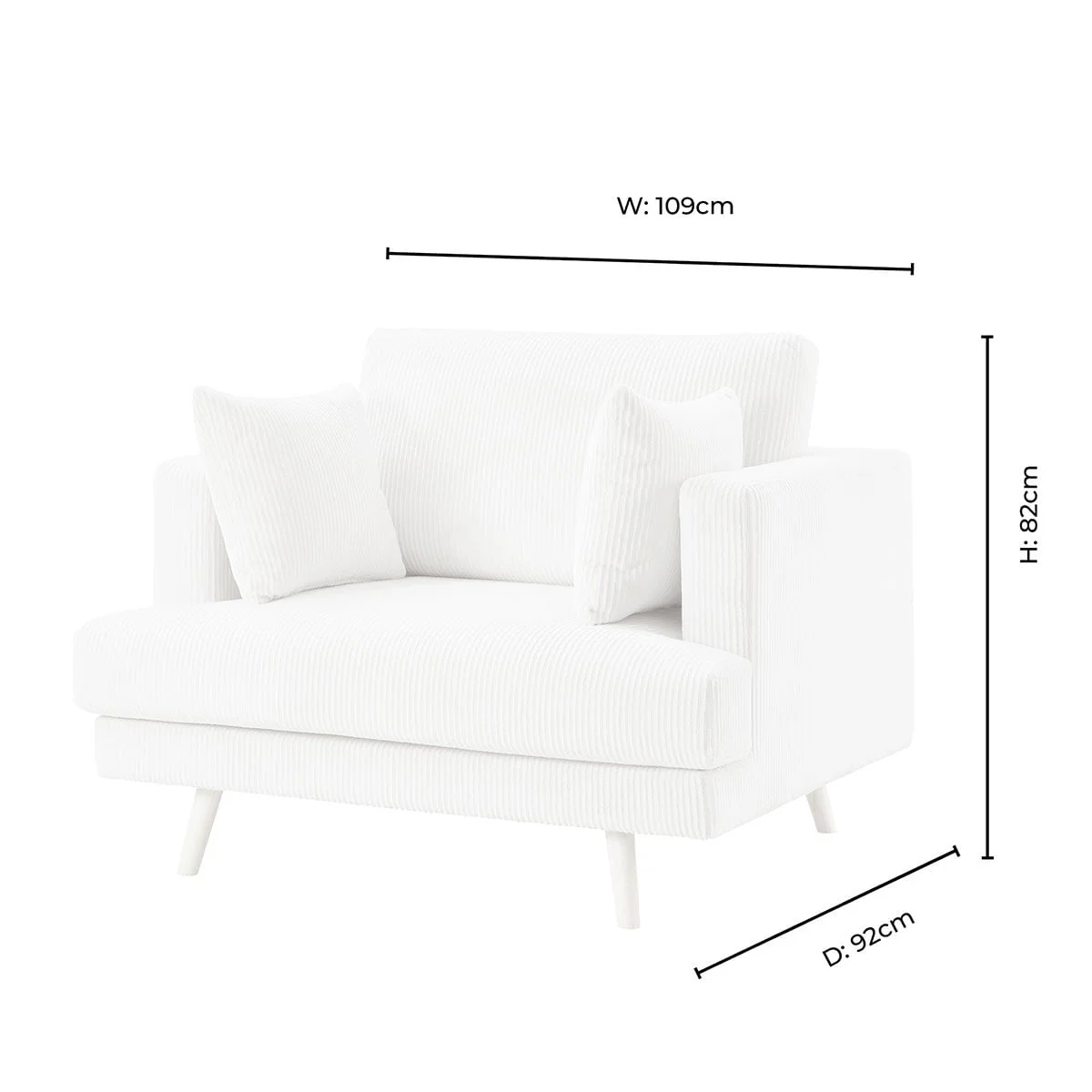 Sweden Loveseat - Rib Ecru - Image 8