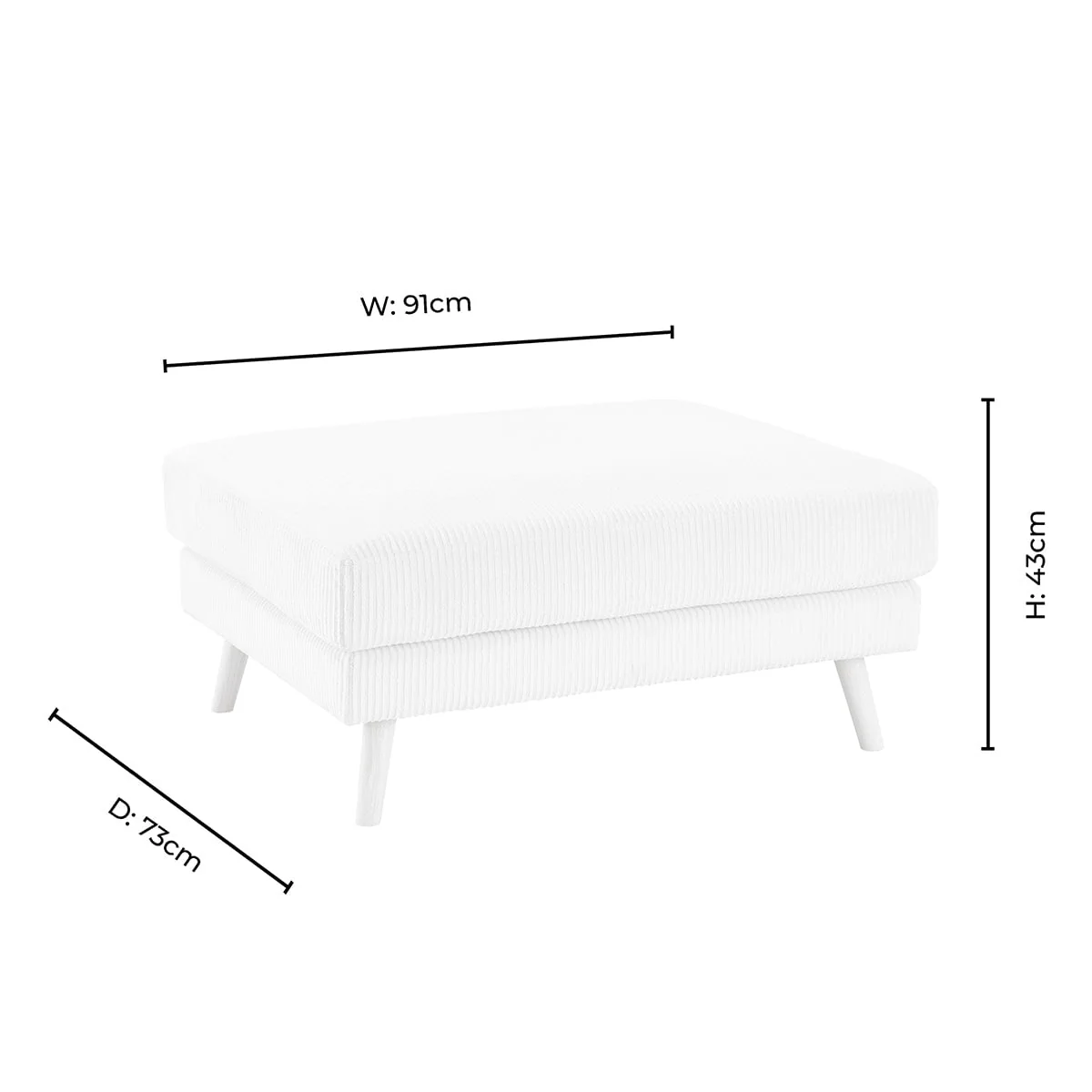 Sweden Pouffe - Rib Ecru - Image 7