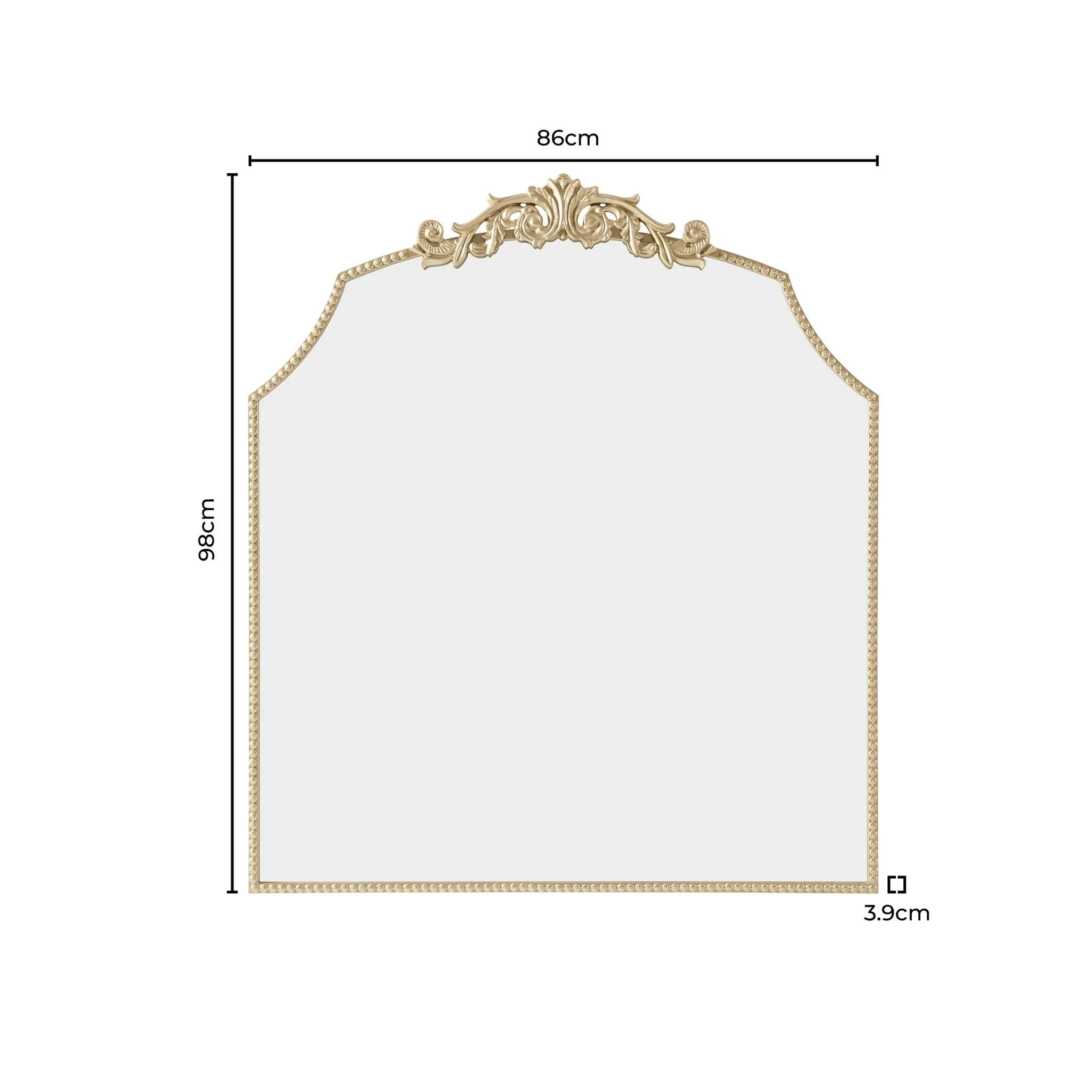 Sylvie Traditional Arched Mirror - Gold - Image 5