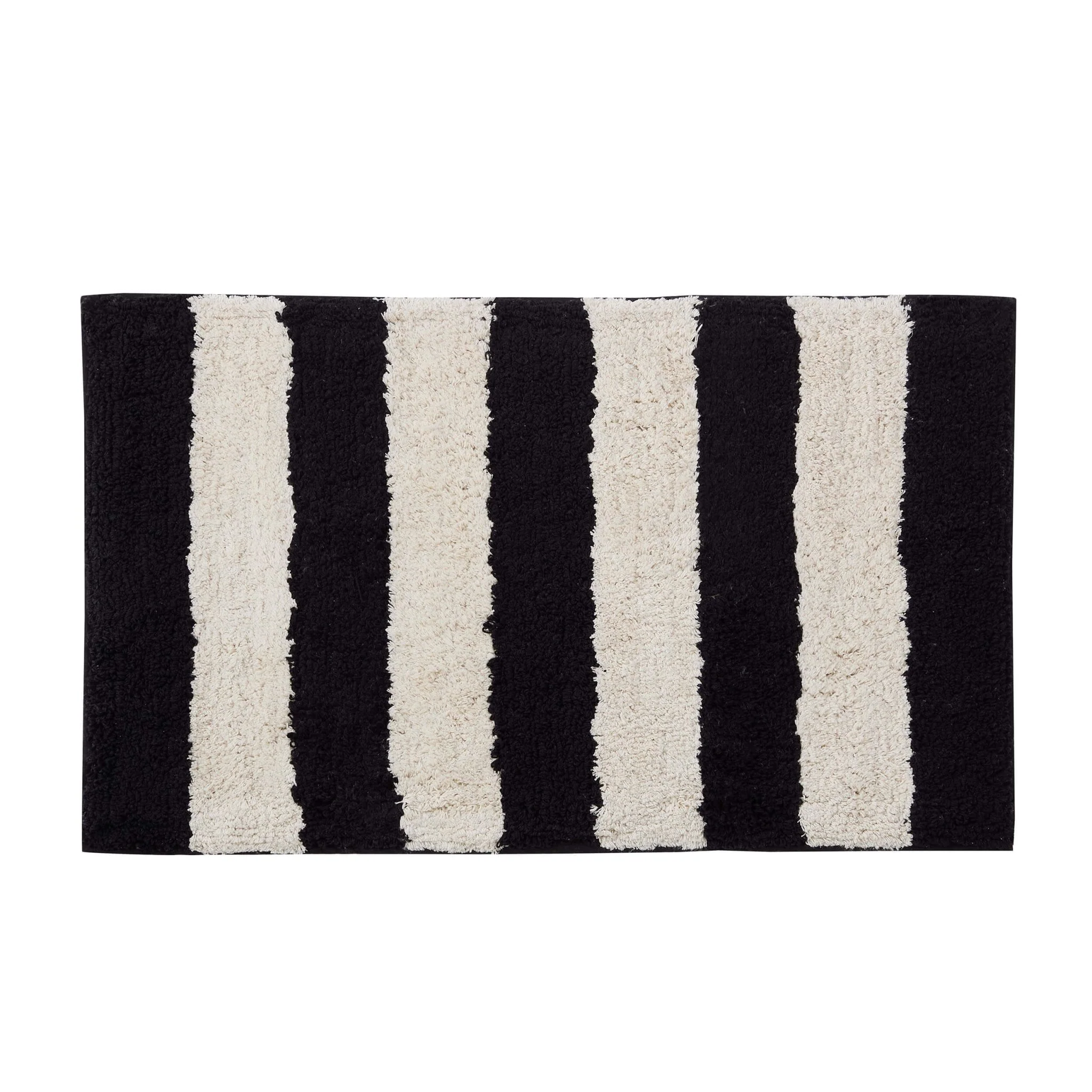 Symi Wide Stripe Bath Mat - Black/ White - Image 3