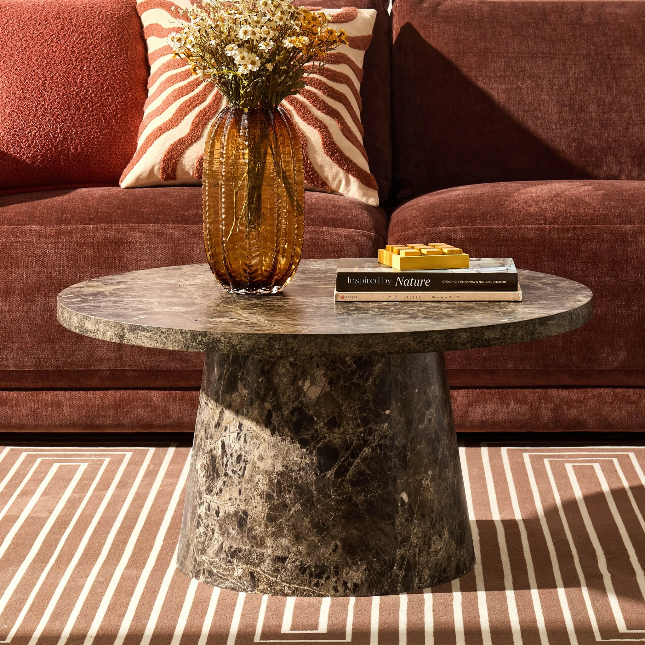 Talia Coffee Table - Dark Marble Effect
