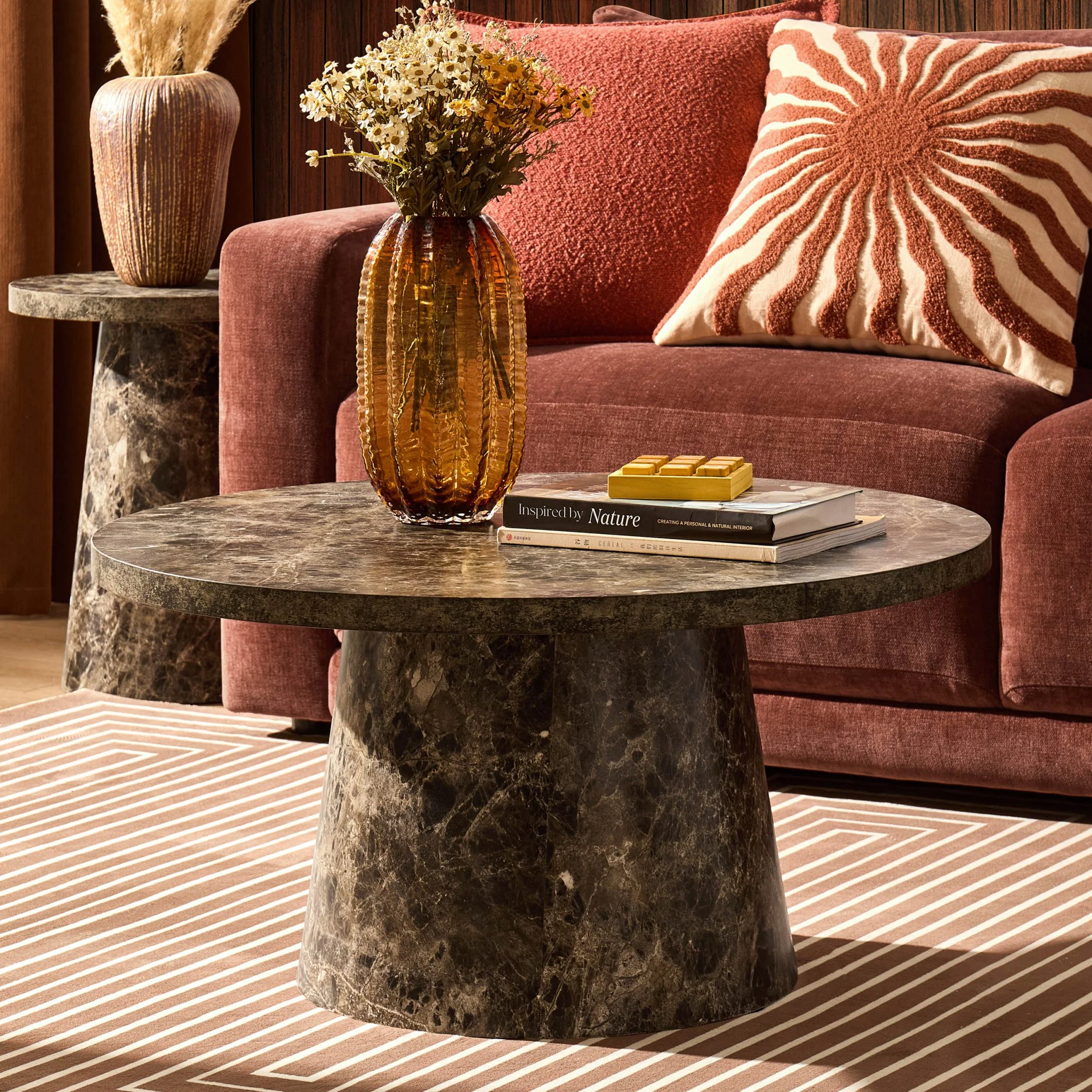 Talia Coffee Table - Dark Marble Effect - Image 2