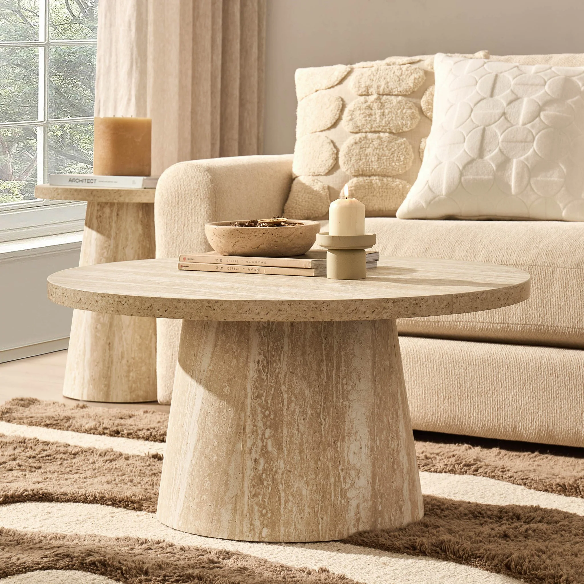 Talia Coffee Table - Stone Marble Effect - Image 2